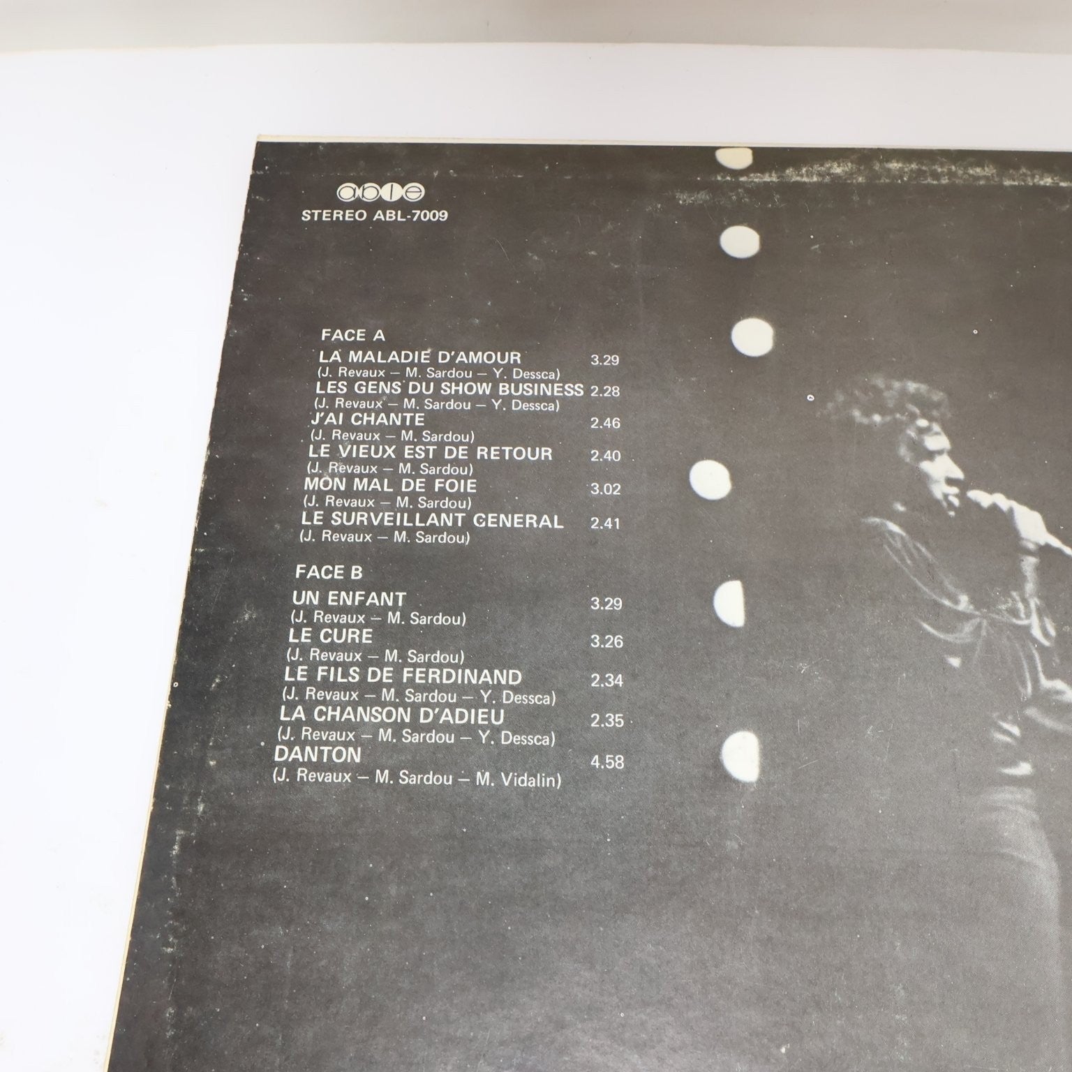 Michel Sardou La Maladie D'Amour LP Record 1973 Disques Able French Pop ABL-7009