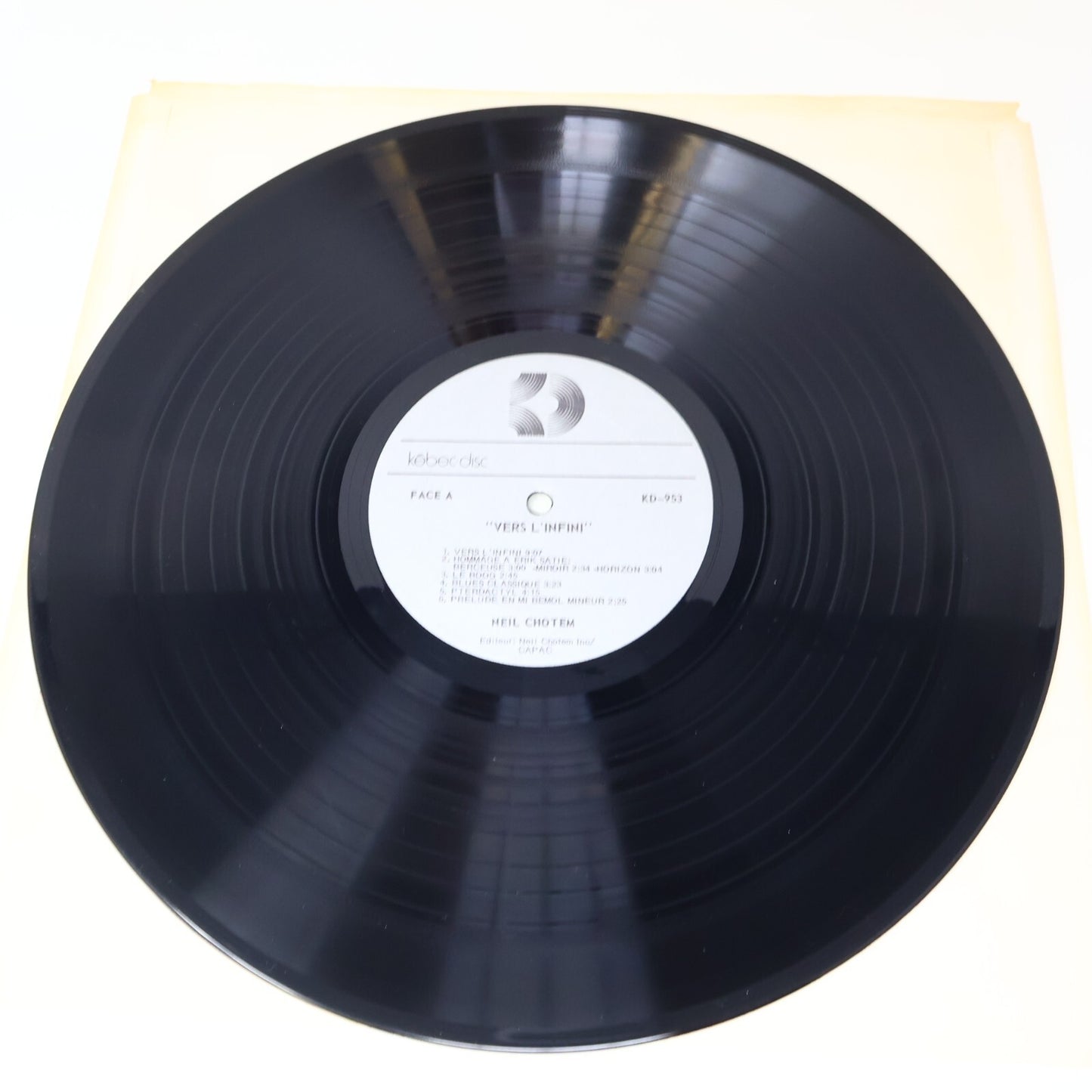 Neil Chotem Vers L'infini 1978 Kébec-Disc Disque LP Record Vinyl KD 953 Piano