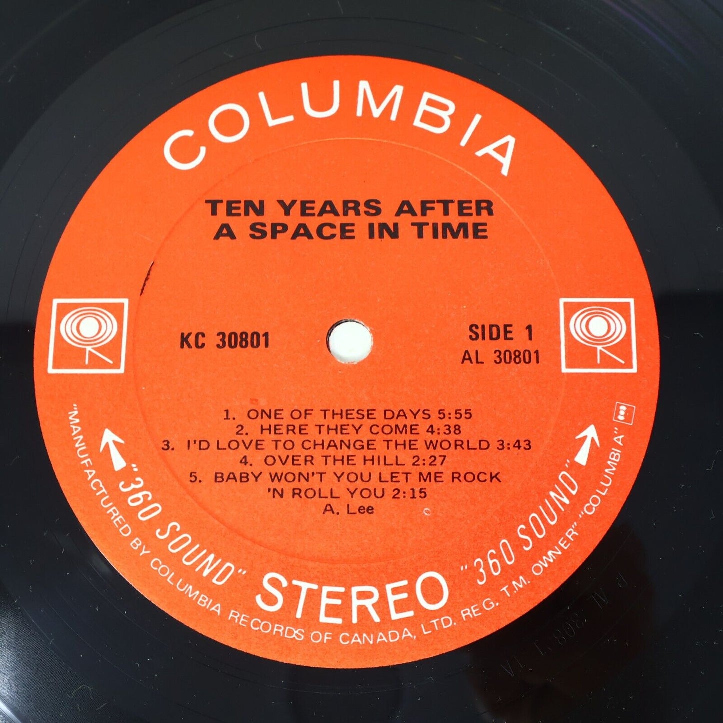Ten Years After A Space In Time LP Record Vinyl Canada 1971 Columbia KC 30801
