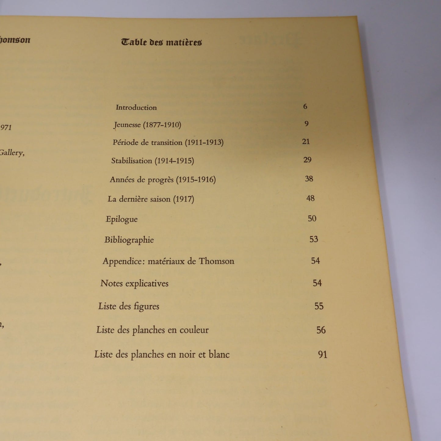 L'Art de Tom Thomson Art Gallery of Toronto 1972 Catalogue d'Exposition Français