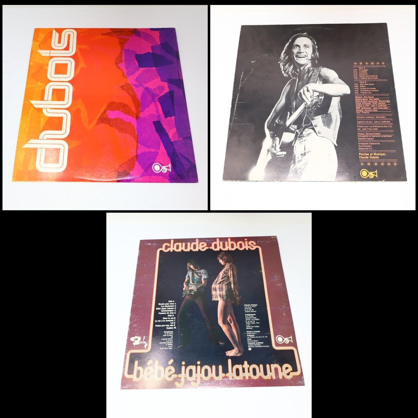 Claude Dubois Lot 3 Disques LP Record Touchez du Bois/Éponyme Québécois 1970s