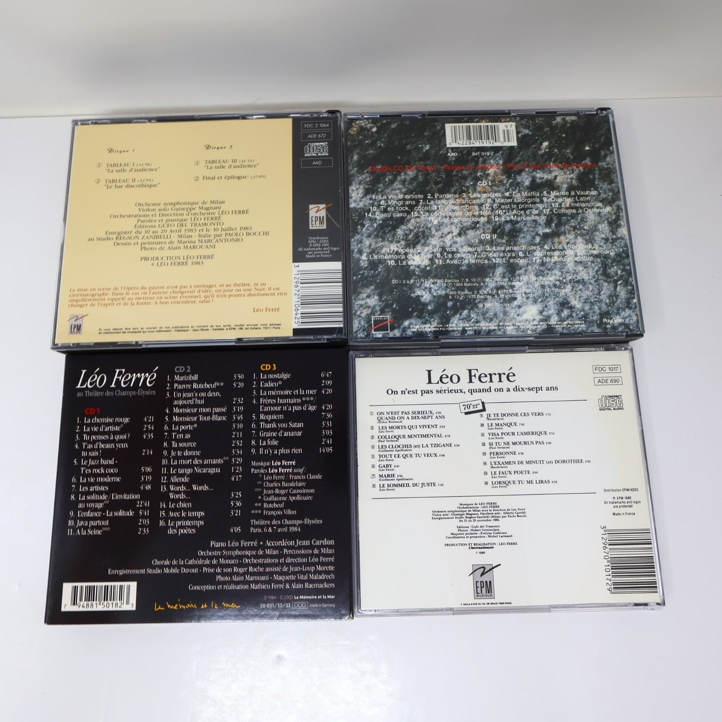 Léo Ferré Lot 4 CD Avec Le Temps/Au Théâtre Des Champs-Élysées/L'Opéra du Pauvre
