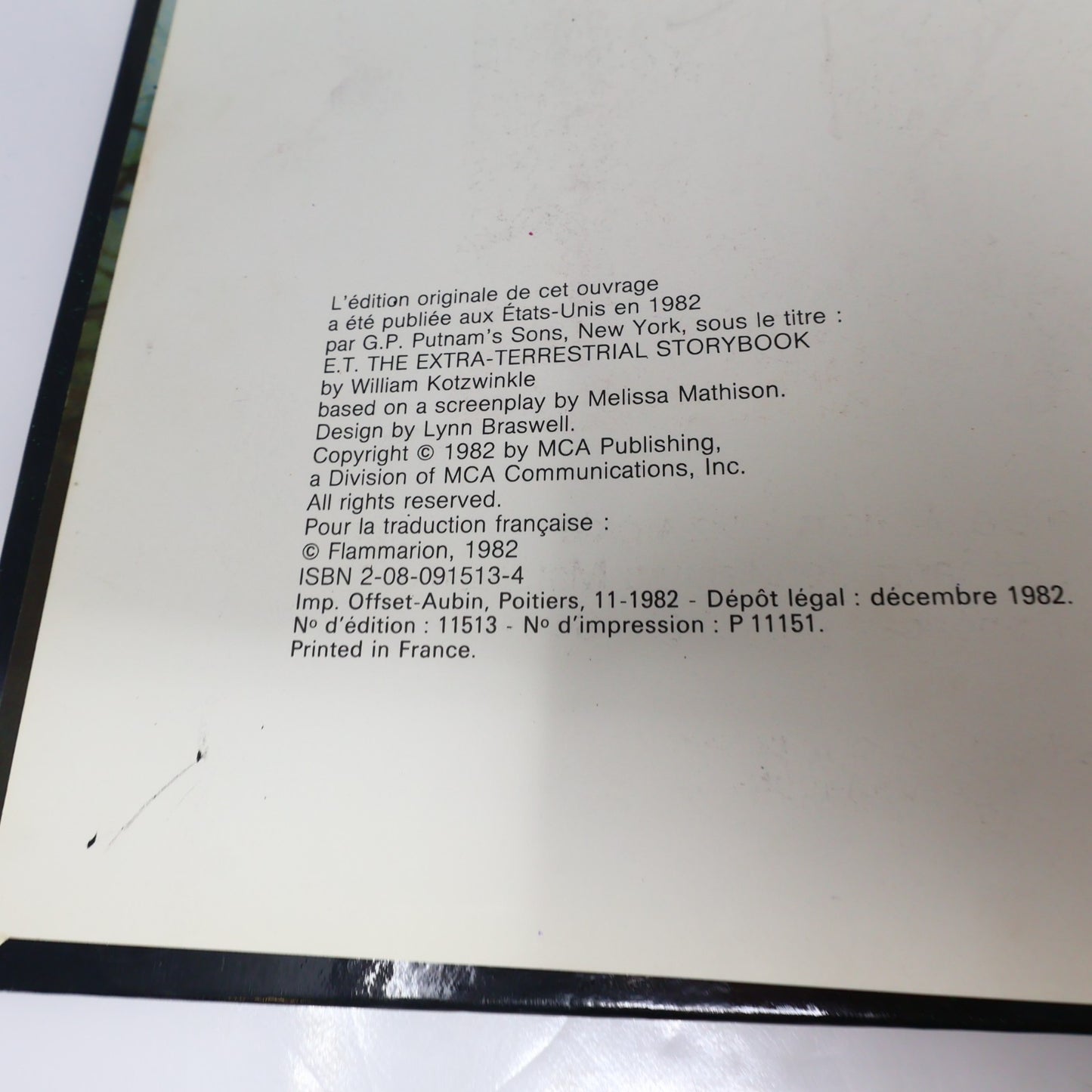 E.T. l'Album de l'Extra-Terrestre William Kotzwinkle Édition du Chat Perché 1982