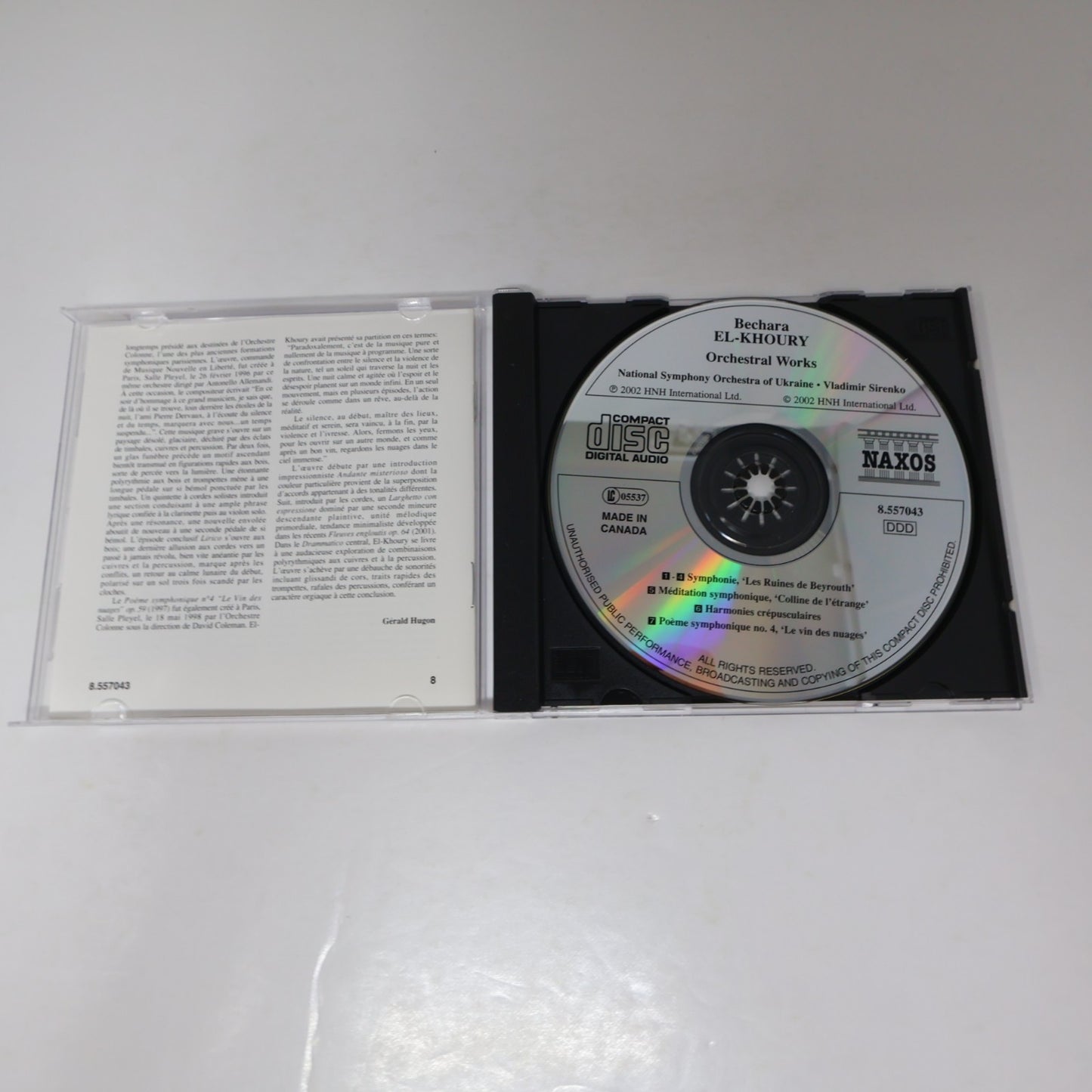 Bechara El-Khoury CD Orchestral Works Ruins Of Beirut/Hill Of Strangeness Naxos