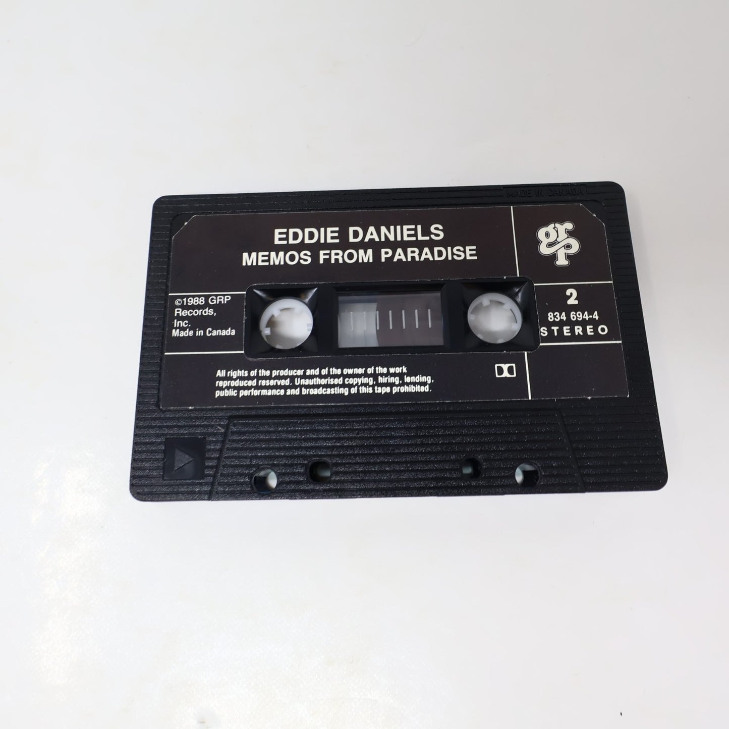 Eddie Daniels Memos From Paradise Cassette Jazz 1988 GRP 834 694-4 Spectralight