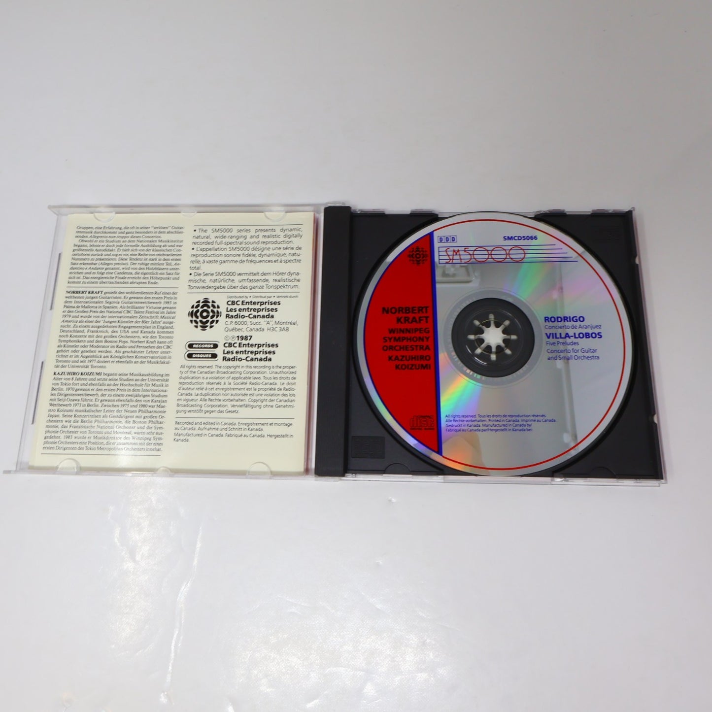 Rodrigo Concierto De Aranjuez/Villa-Lobos Five Preludes CD Norbert Kraft/Koizumi