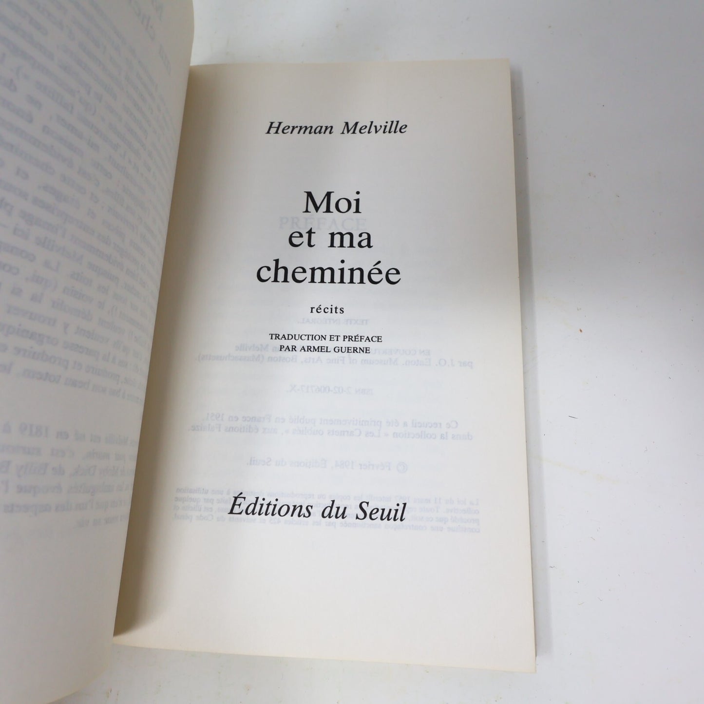 1984 Moi et ma Cheminée Herman Melville Seuil Littérature Française Nouvelles PB