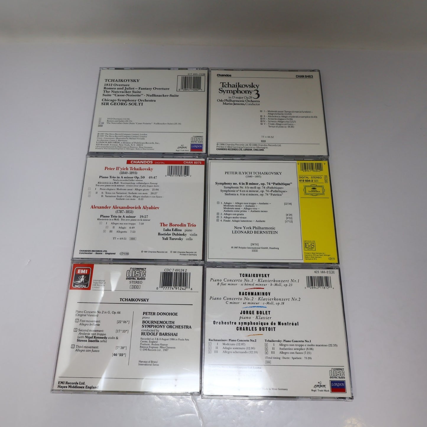 Tchaikovsky 13 CD Lot Sir Georg Solti/Charles Dutoit/Kyung Wha Chung/Jansons