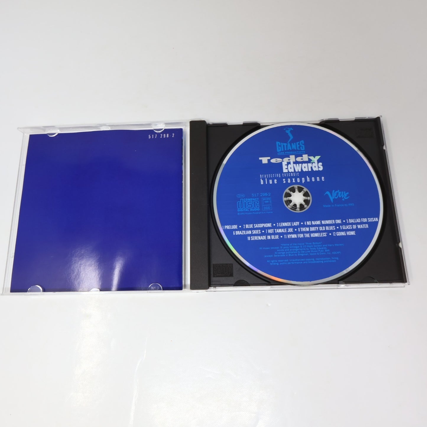 Teddy Edwards Brasstring Ensemble Blue Saxophone CD Gitanes Jazz Verve 517 298-2