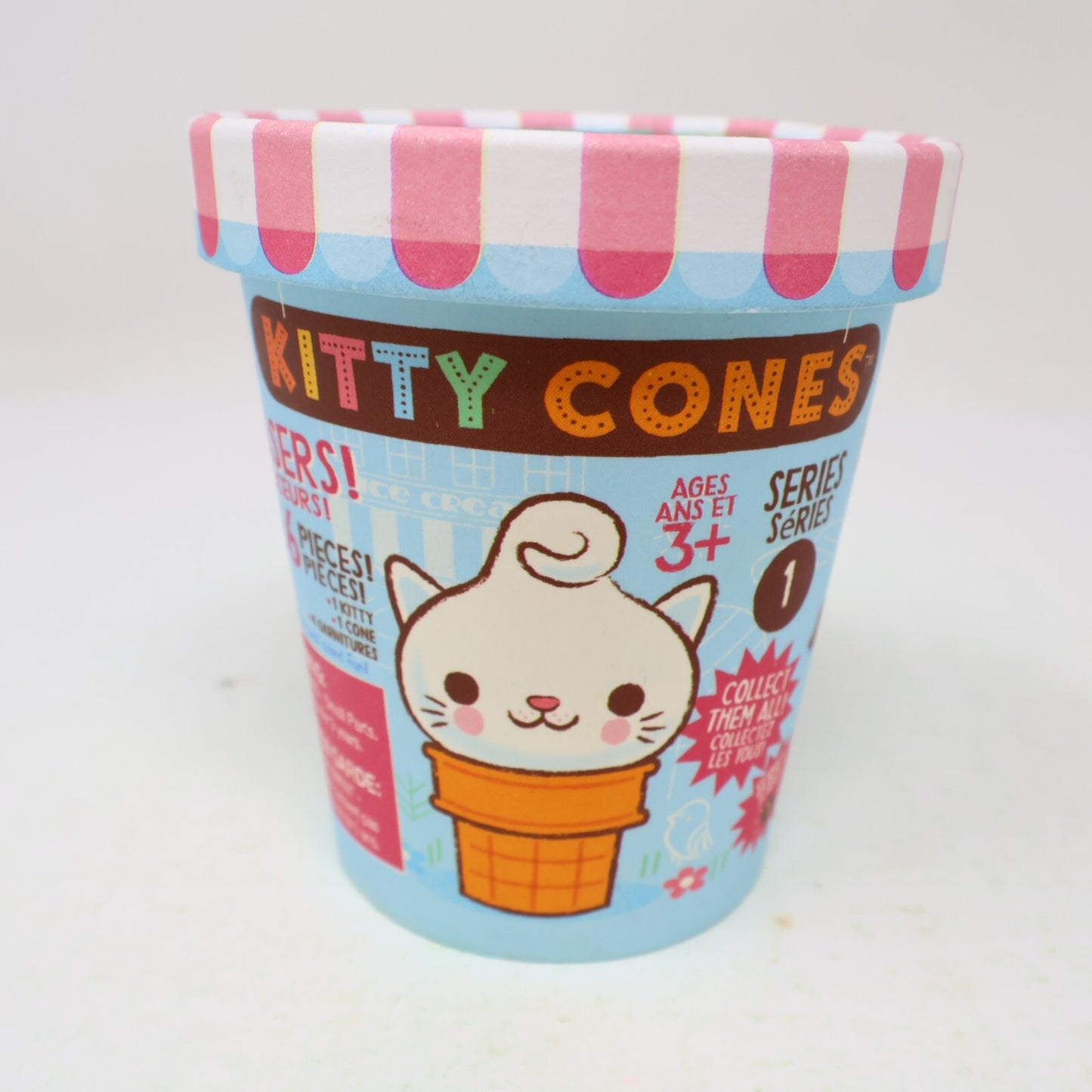 Kitty Cones Erasers Series 1 Miyu Pink Ice Cream with Box 4 Toppings 1 Cone
