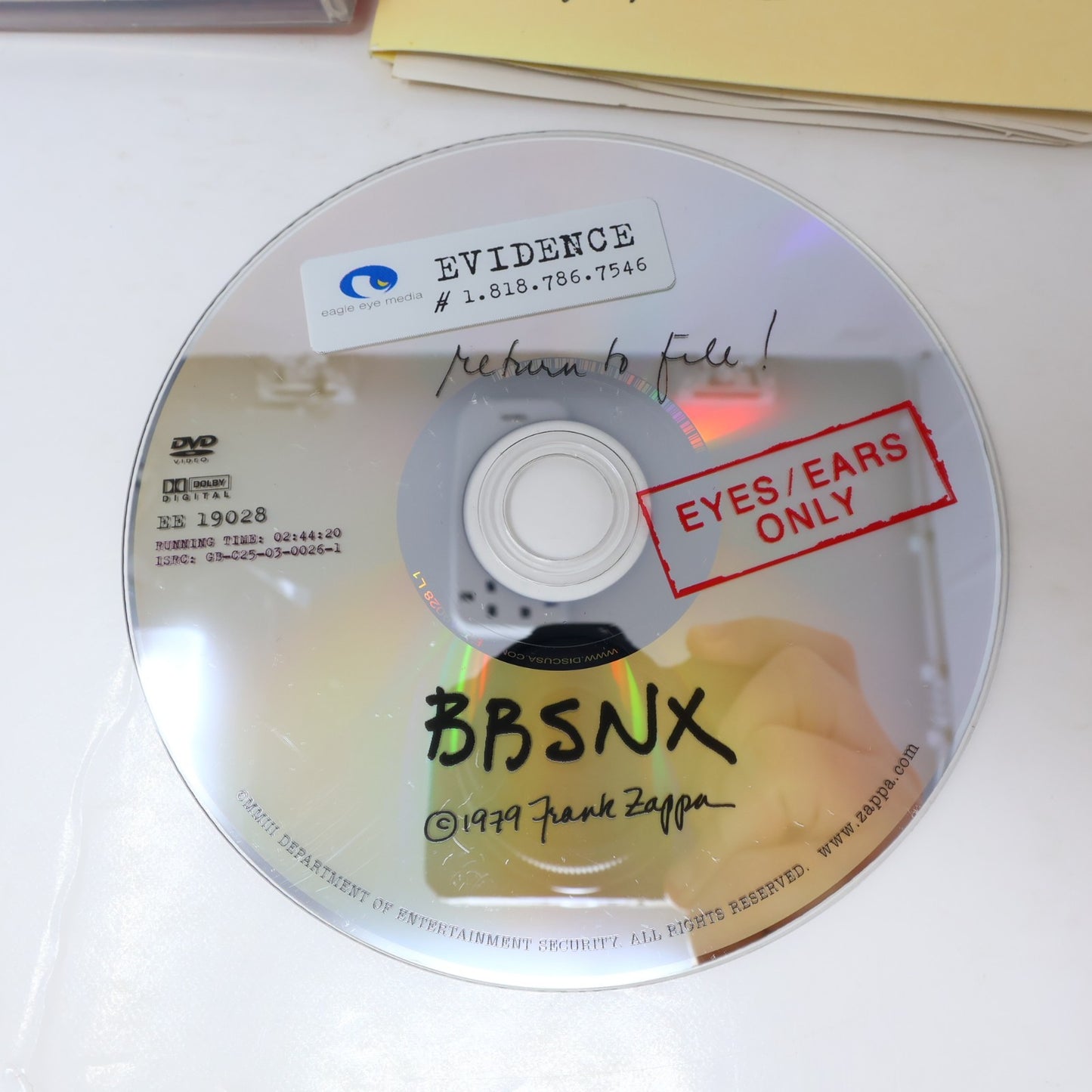 Baby Snakes DVD Frank Zappa NTSC 2003 Tested With Inserts - Missing Glasses 4:3