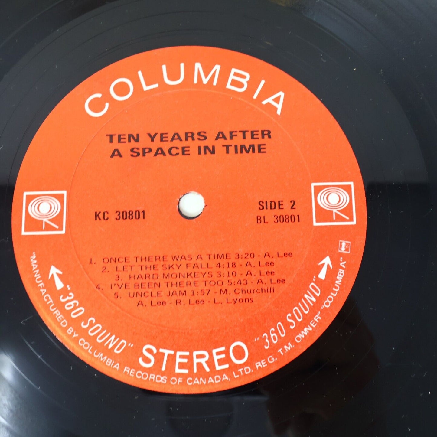 Ten Years After A Space In Time LP Record Vinyl Canada 1971 Columbia KC 30801