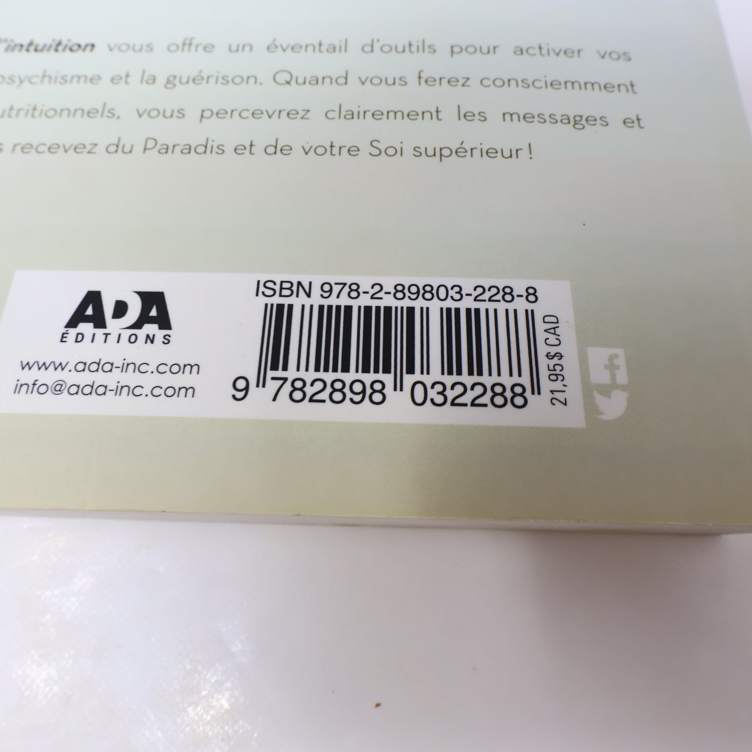 Nutrition pour l'Intuition Doreen Virtue Robert Reeves 2019 Français/French ADA