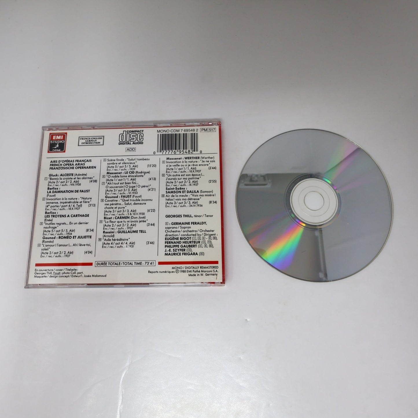 Georges Thill Airs D'Opéras Français/French Opera Arias CD Angel CDM 7 69548 2