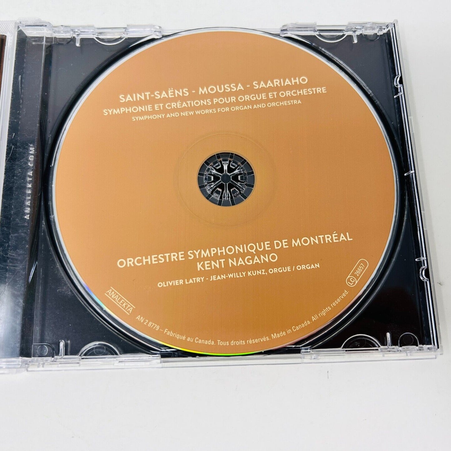 Saint-Saëns/Moussa/Saariaho CD Symphonie Orgue & Orchestre OSM Kent Nagano Testé