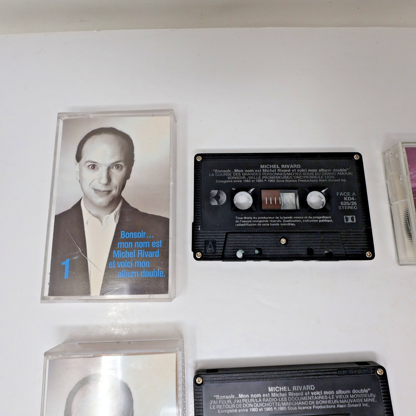 Michel Rivard Lot 4 Cassettes Maudit Bonheur/Trou dans le Ciel/Bonsoir mon Nom