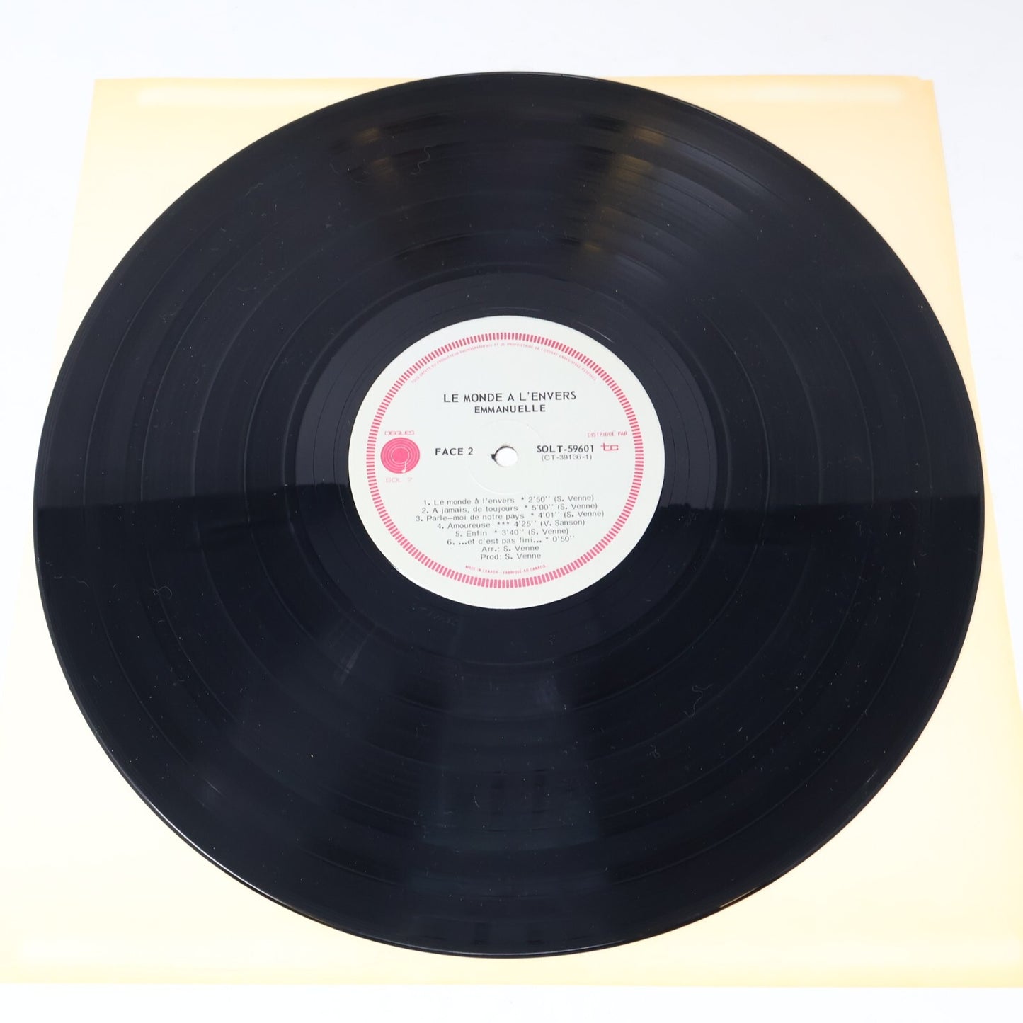 Emmanuëlle Lot 2 Disques Chanter Pour Vivre/Monde À L'Envers Emmanuelle Record