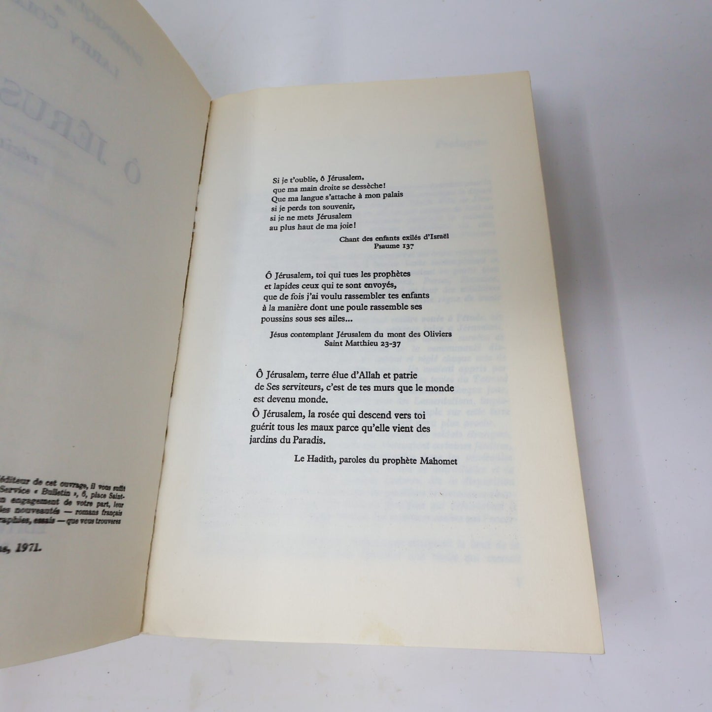 Dominique Lapierre/Larry Collins Lot 2 Livres Ô Jérusalem/Cette Nuit la Liberté