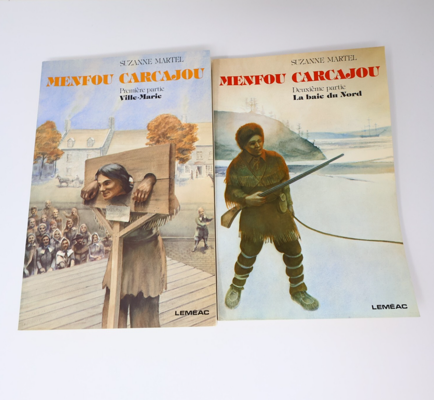 Menfou Carcajou #1-2 Lot 2 Livres Suzanne Martel Ville-Marie/La Baie du Nord 80s