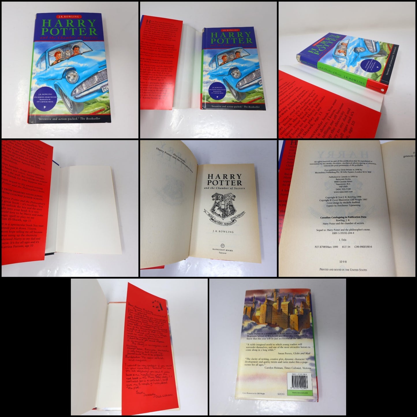 Harry Potter #1-7 Lot All Hardcover Dust Jacket JK Rowling Raincoast Bloosmbury