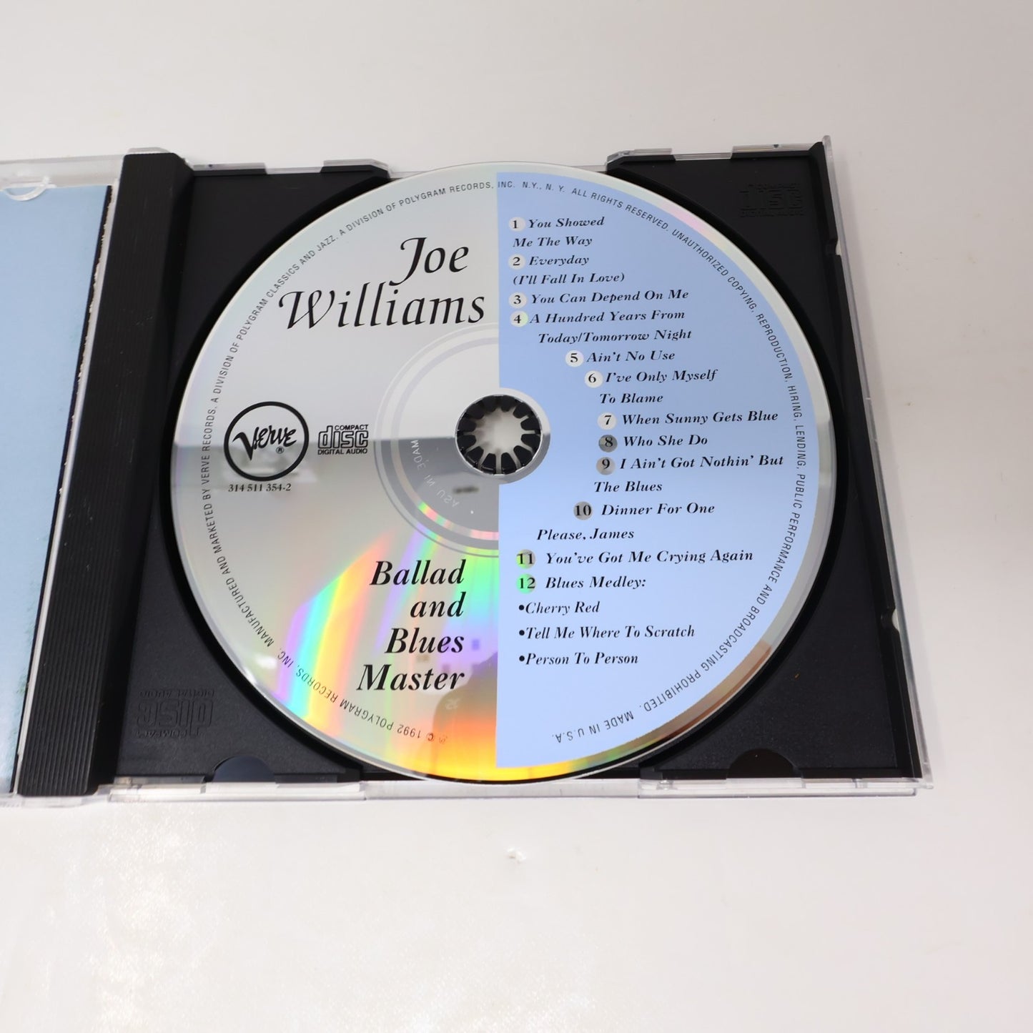 Ballad and Blues Master CD Joe Williams Verve 1992 314 511 354-2 90s