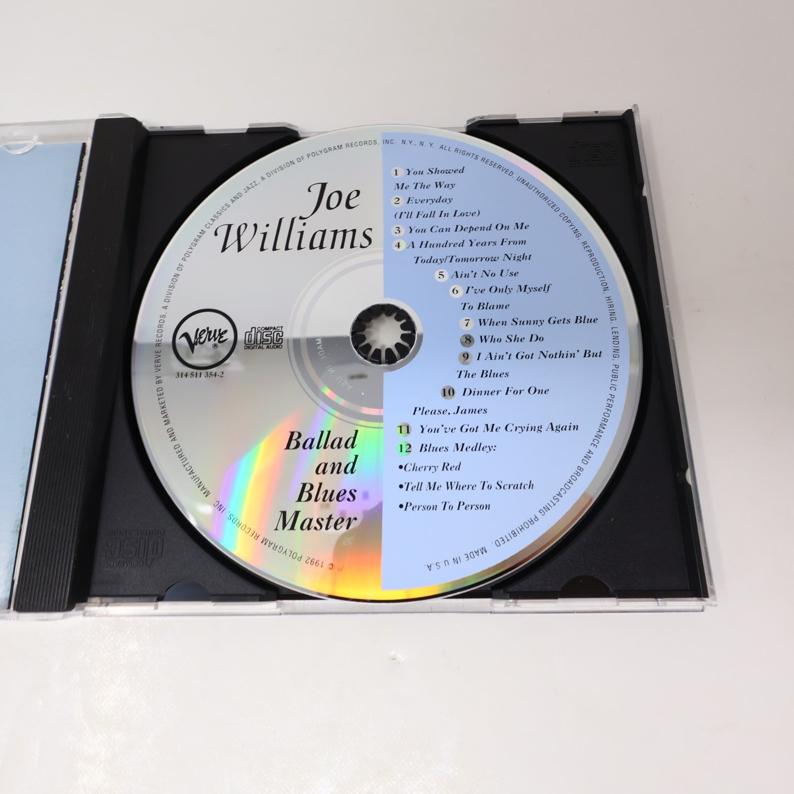 Ballad and Blues Master CD Joe Williams Verve 1992 314 511 354-2 90s