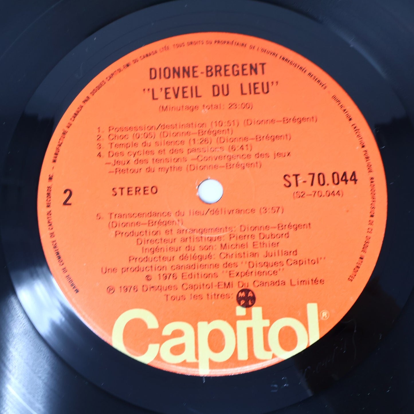 Dionne/Brégent Et Le Troisième Jour Disque 1976 Record Electronic Rock ST 70044