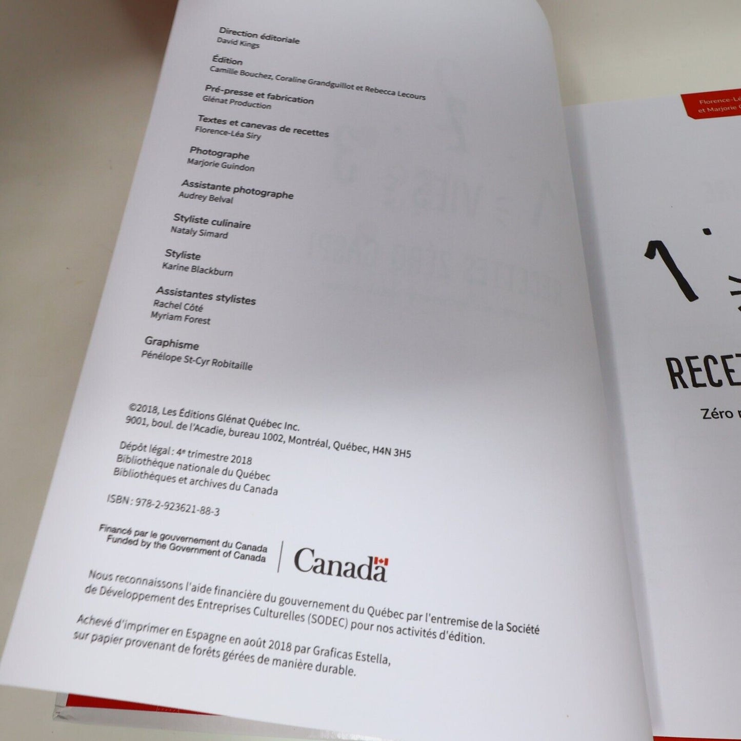 2018 1-2-3 Vies Recettes Zero Gaspi Florence-Léa Siry Cuisine Écologie Glénat HC