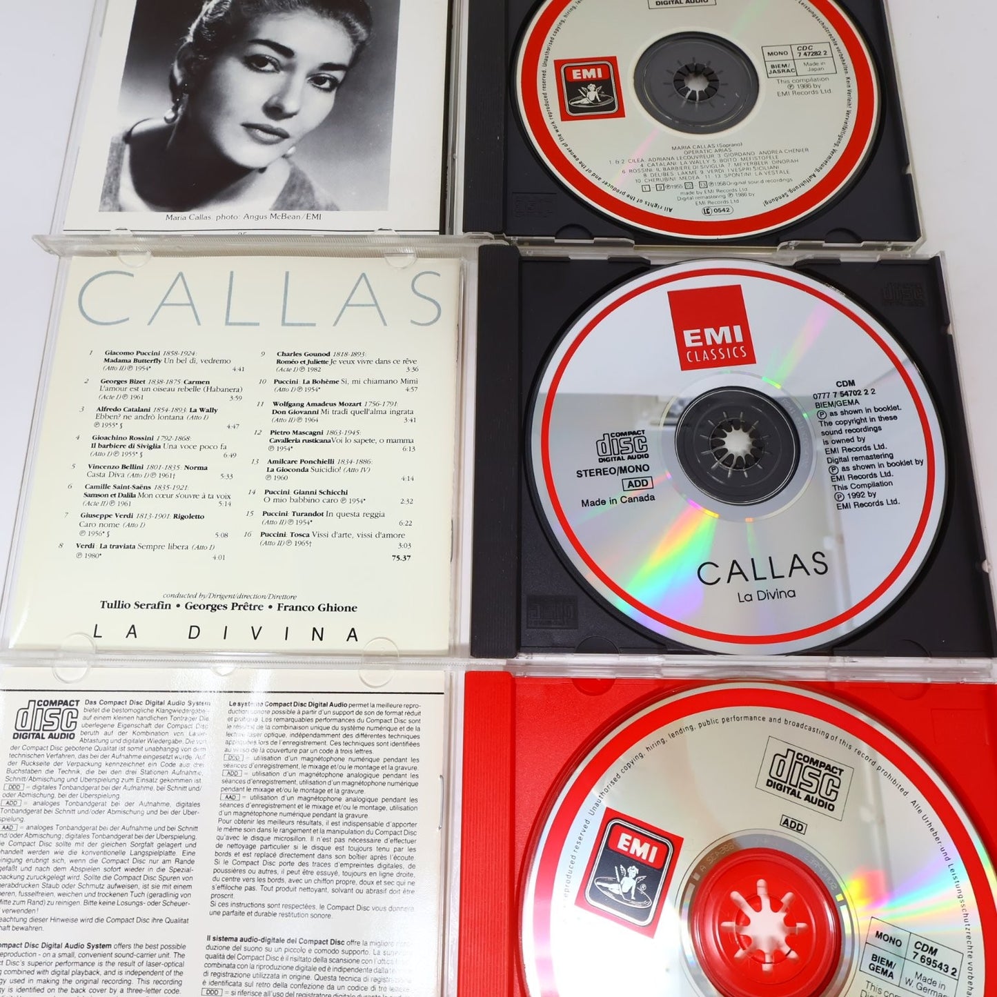 Maria Callas 5 CD Lot Bellini Norma/Opera Arias/La Divina/Duos/L'Art de Maria