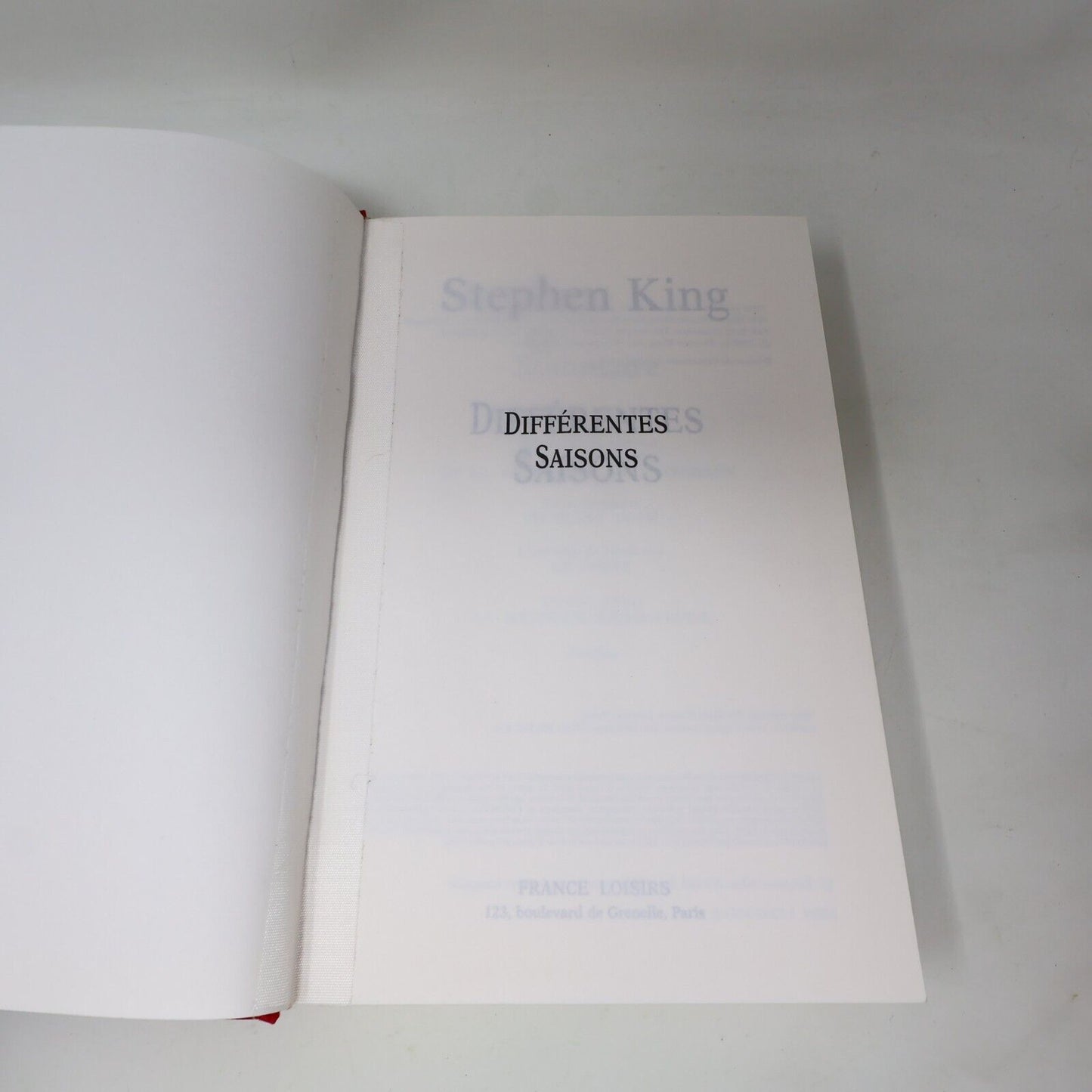 1994 Différentes Saisons de Stephen King Hardcover HC France Loisirs Horreur 90s