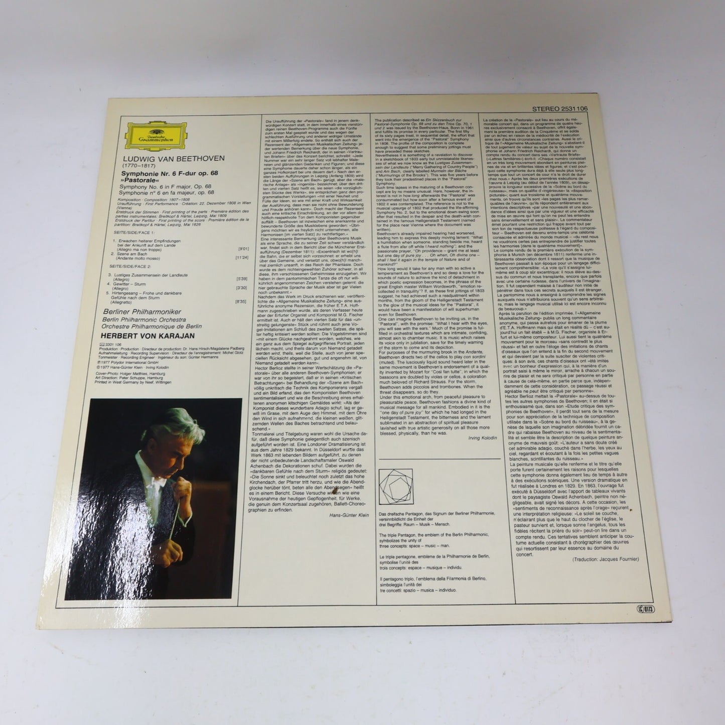 Beethoven Symphonie Nr. 1-2 5-6 8-9 Herbert von Karajan Berliner Lot 4 LP Record