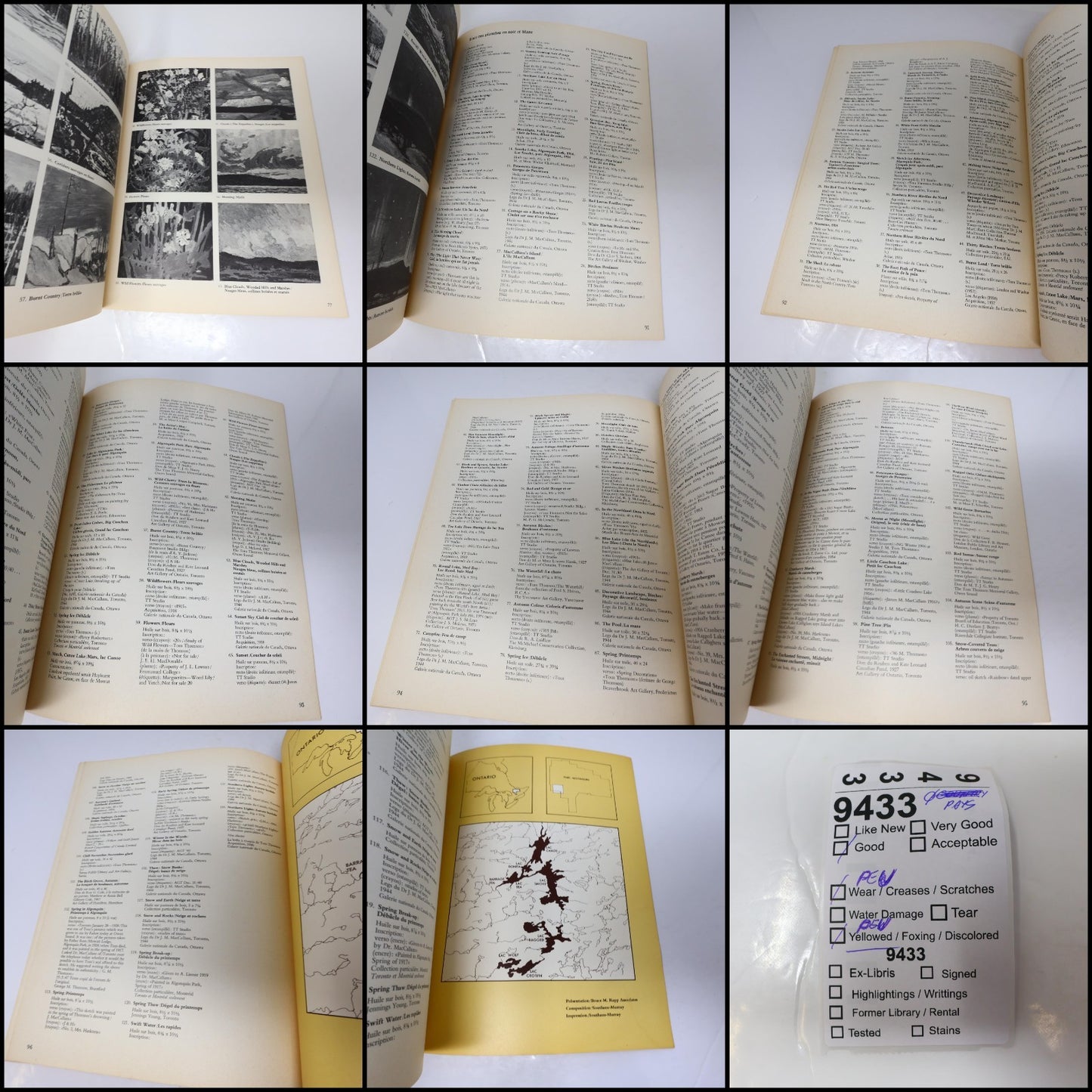 L'Art de Tom Thomson Art Gallery of Toronto 1972 Catalogue d'Exposition Français