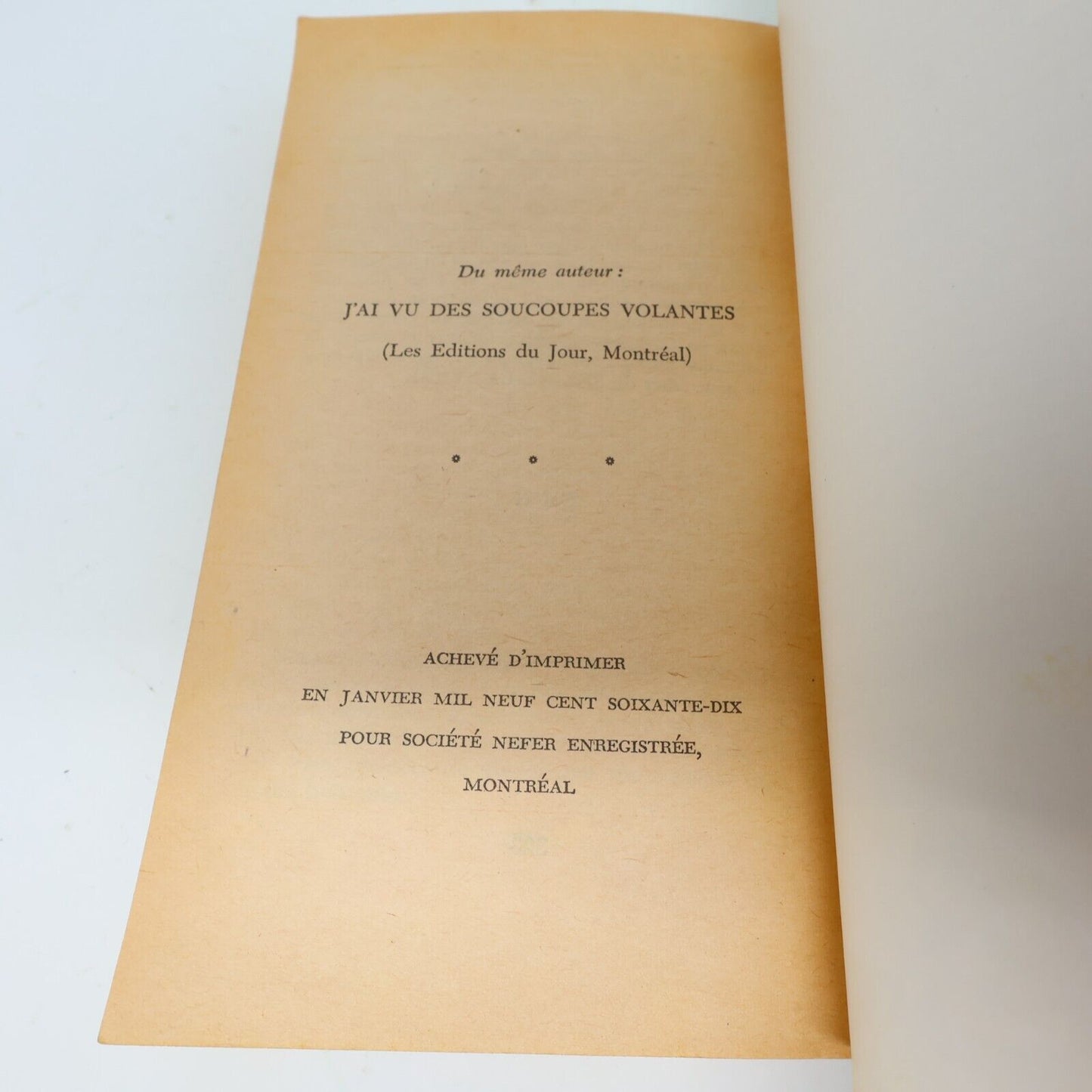 1970 J'ai Perçé le Mystère des Soucoupes Volantes Henri Bordeleau Ovnis Ufo 70s