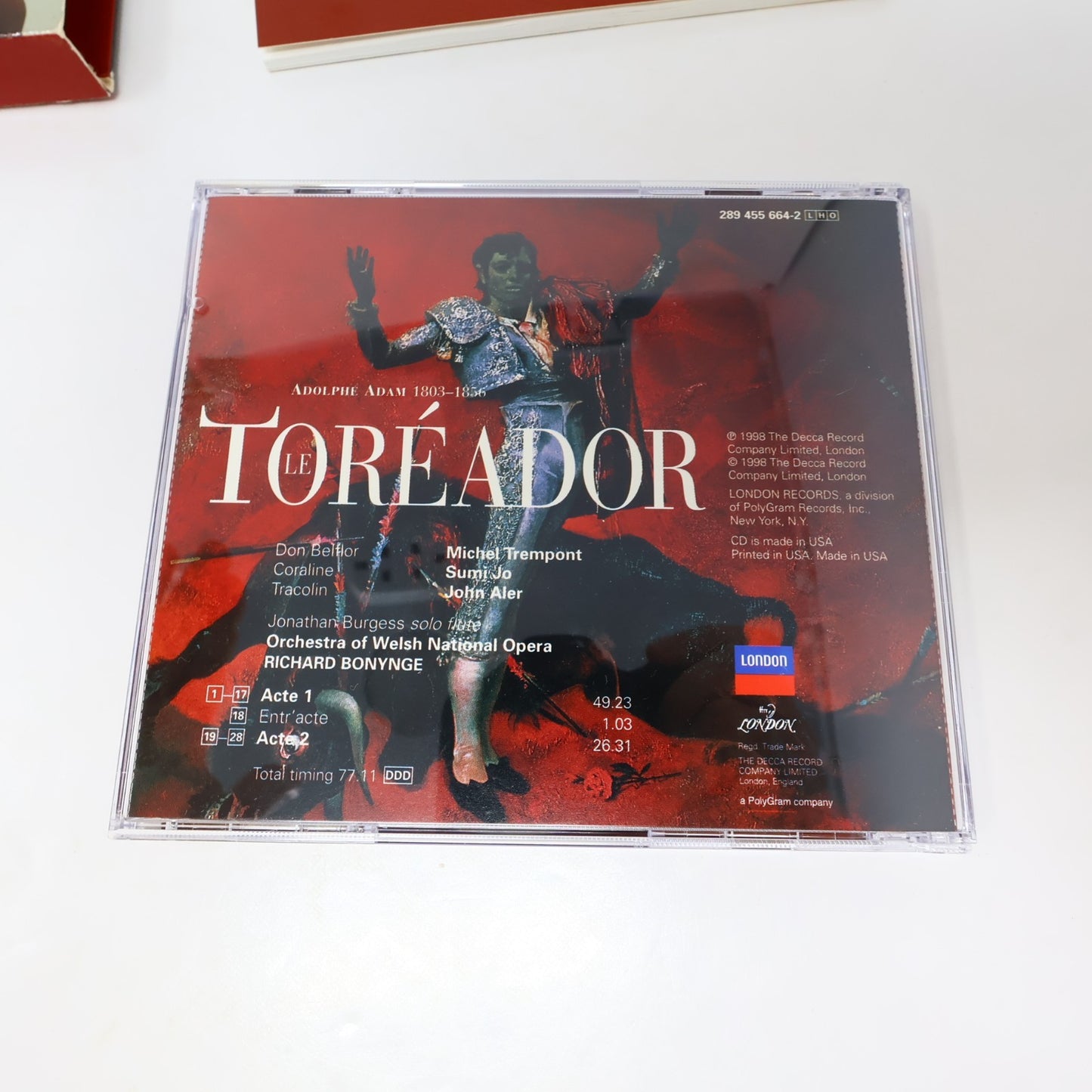 Le Toreador Adam Sumi Jo/John Aler/Michel Trempont CD Richard Bonynge 1998