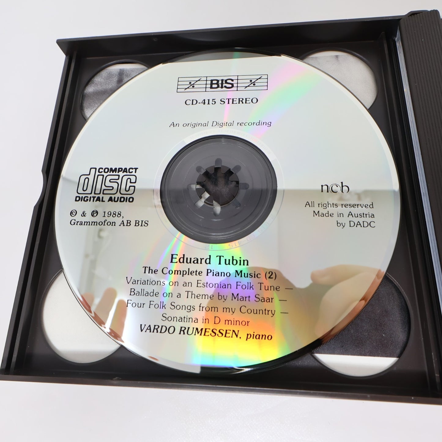 Eduard Tubin The Complete Piano Music CD Vardo Rumessen BIS 1988 BIS-CD-414/416