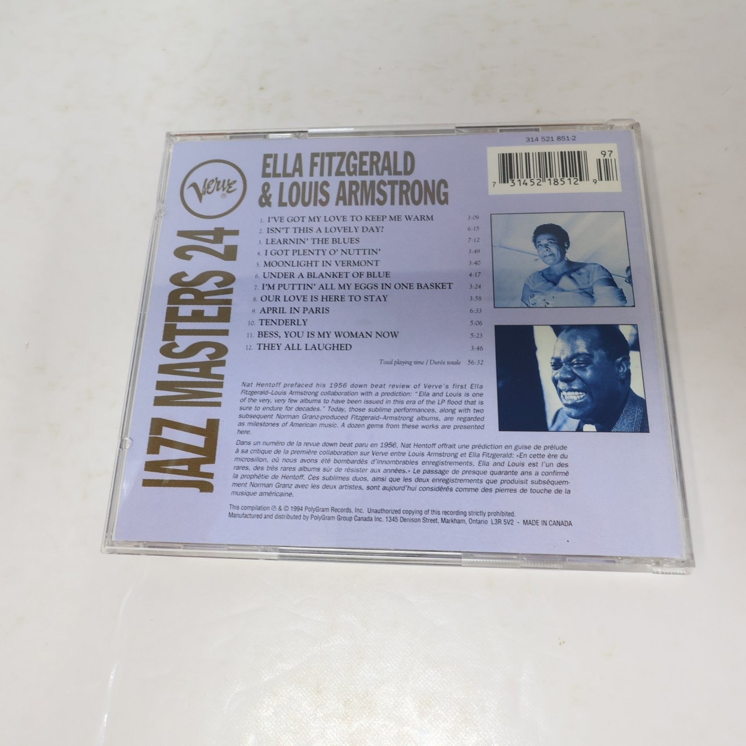 Ella Fitzgerald & Louis Armstrong Jazz Masters 24/Jazz & Blues 2 CD Lot