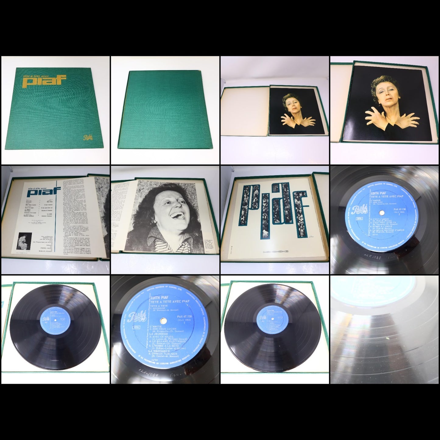 Édith Piaf Lot 4 Disques Record Hymne À L'amour/Definitive Piaf/Tête-à-Tête