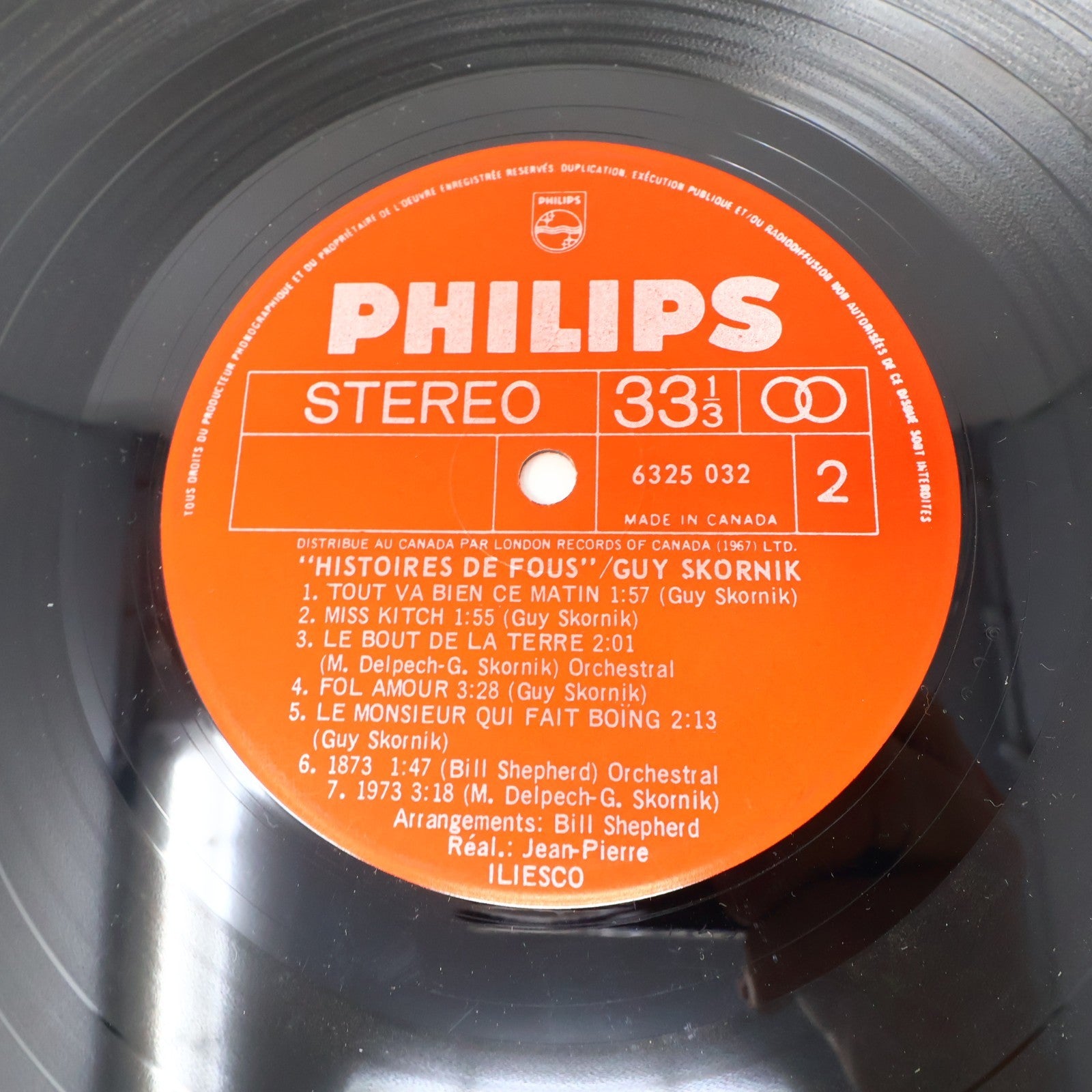 Guy Skornik Lot 2 Disques Histoires D'Amour/de Fous LP Record Philips 1973-1974