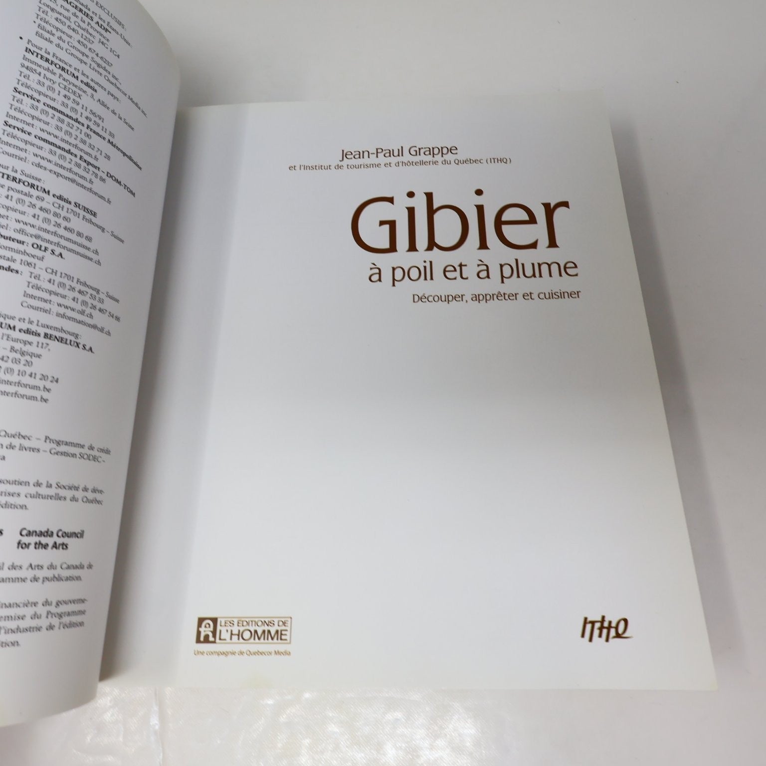 Gibier à Poil et à Plume Jean-Paul Grappe 2008 Livre Signé Recettes Cuisine