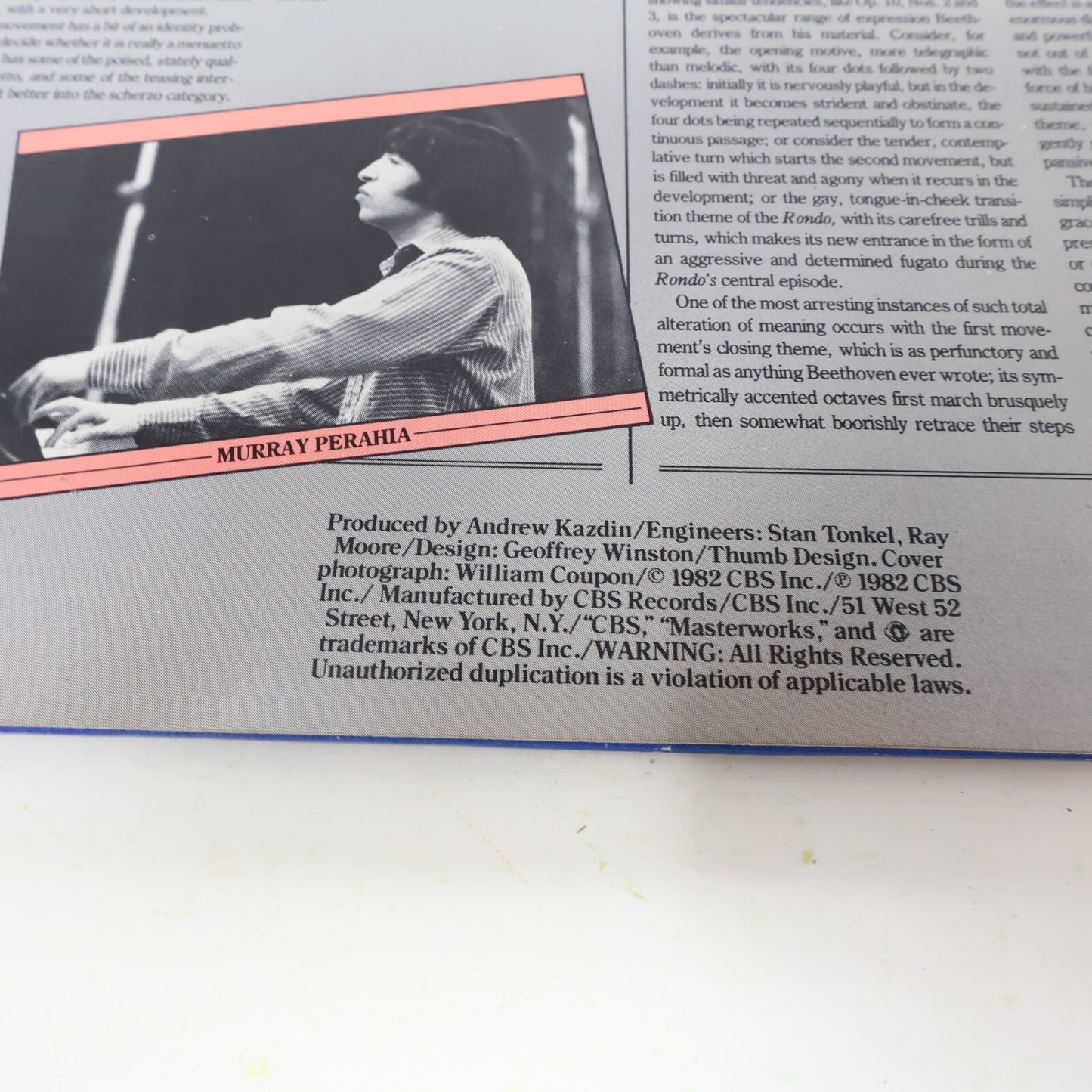Beethoven Murray Perahia Sonatas No. 4 Op. 7 No 11 Op 22 LP Record Vinyl M 36695
