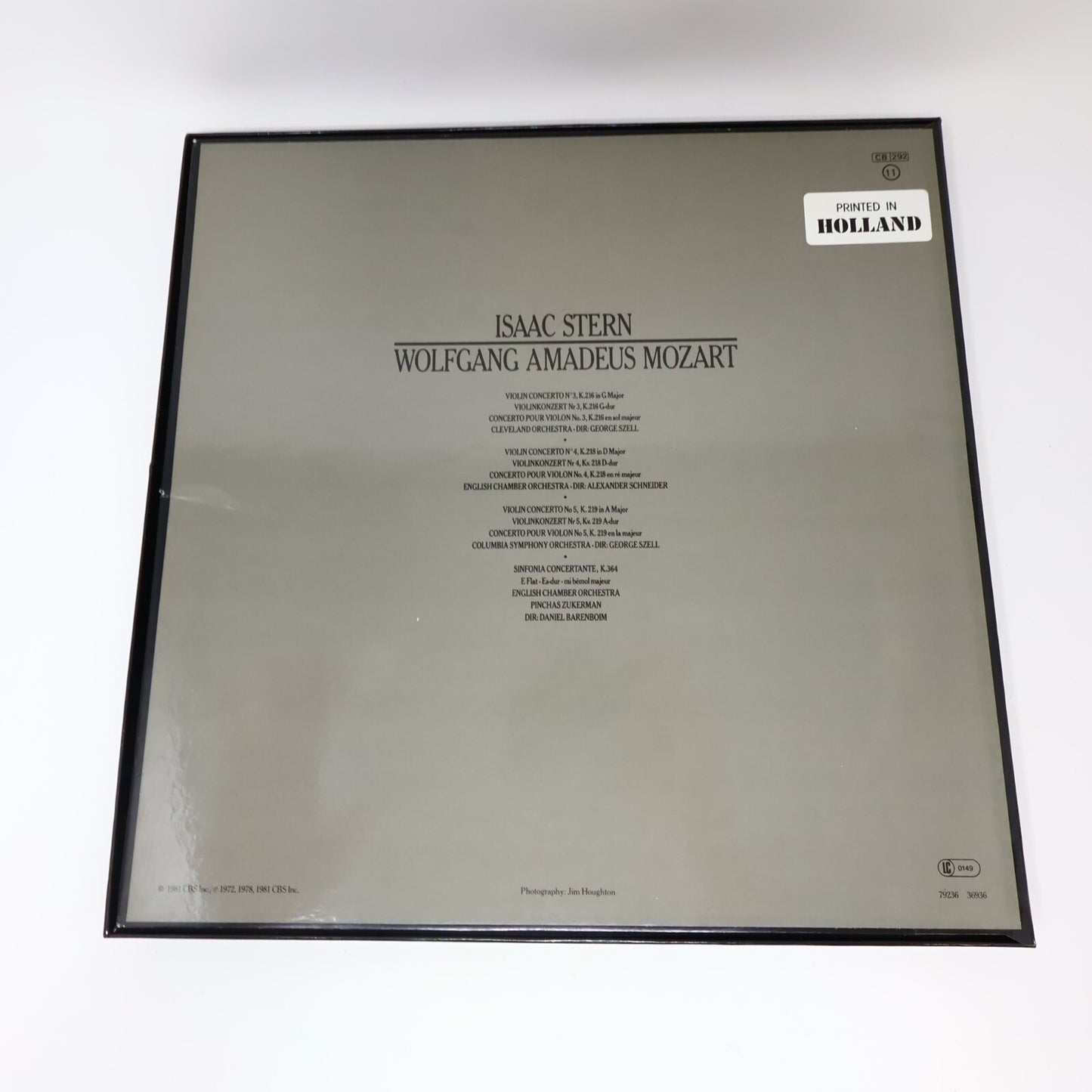 Isaac Stern Mozart Violin Concerti 3·4·5 1981 2x LP Record Vinyl Box Set 79236