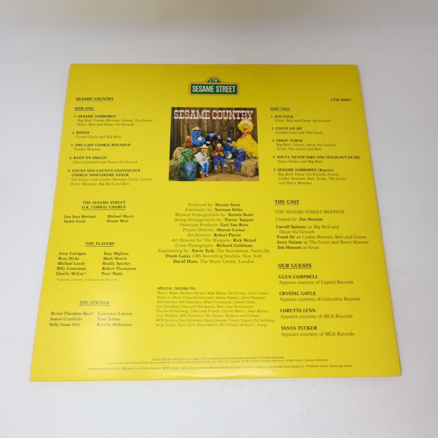 Sesame Street Sesame Country LP Record 1981 Children Big Bird Music CTW 89003