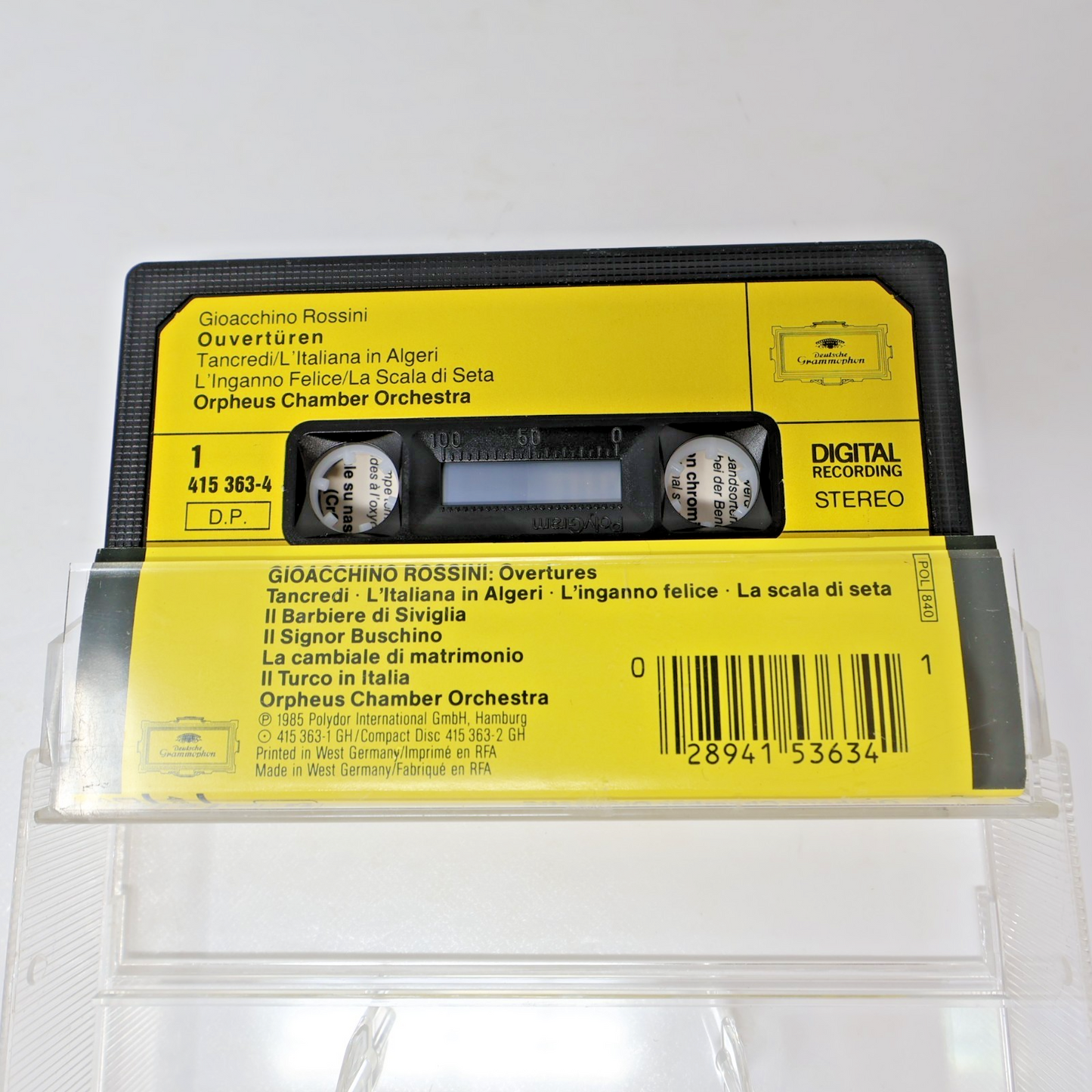 Rossini-Overtures Cassette Orpheus Chamber Orchestra 1985 DGG 415 363-4 Tancredi
