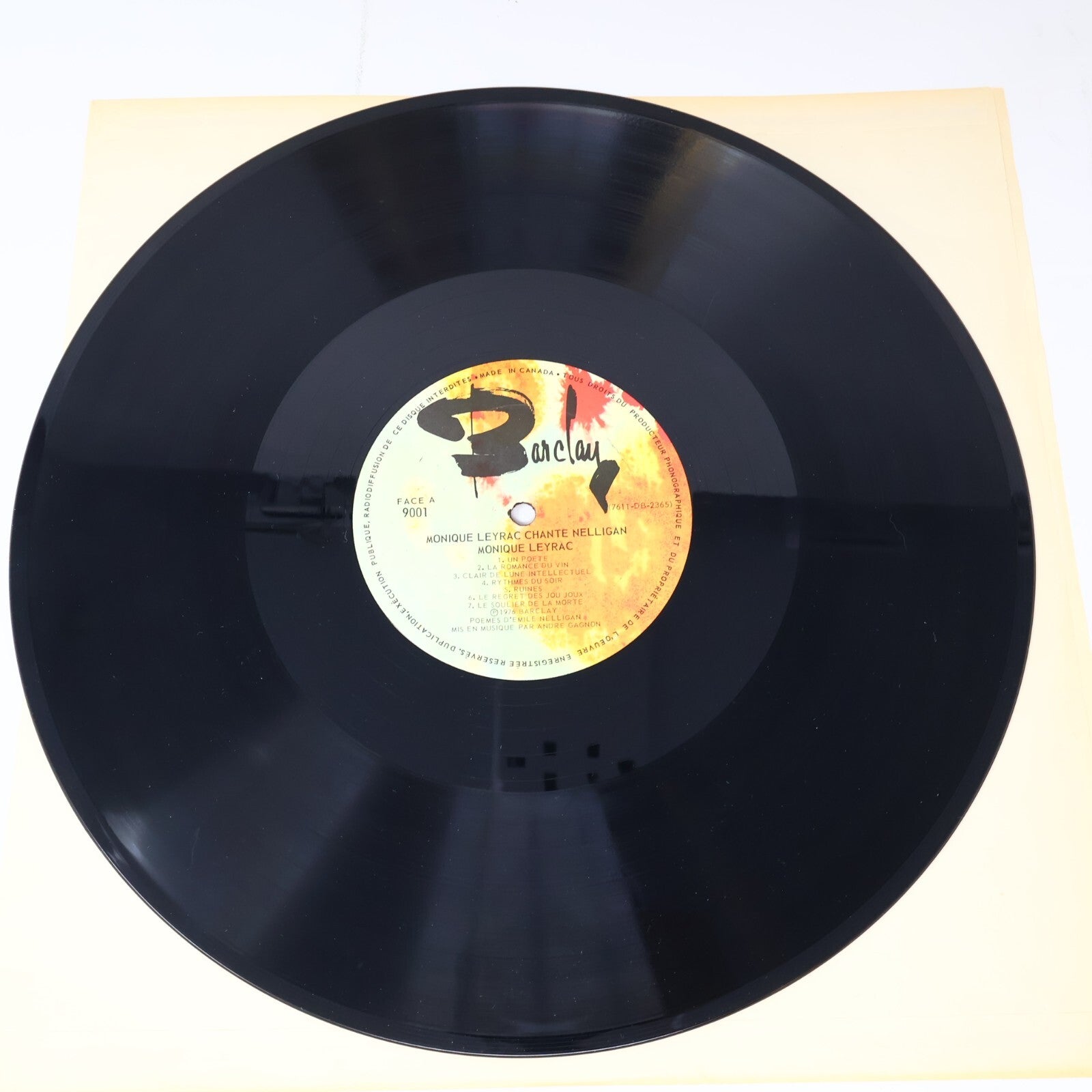 Monique Leyrac Chante Nelligan Disque 2x LP Record Vinyl 1976 Barclay 9001 Folk