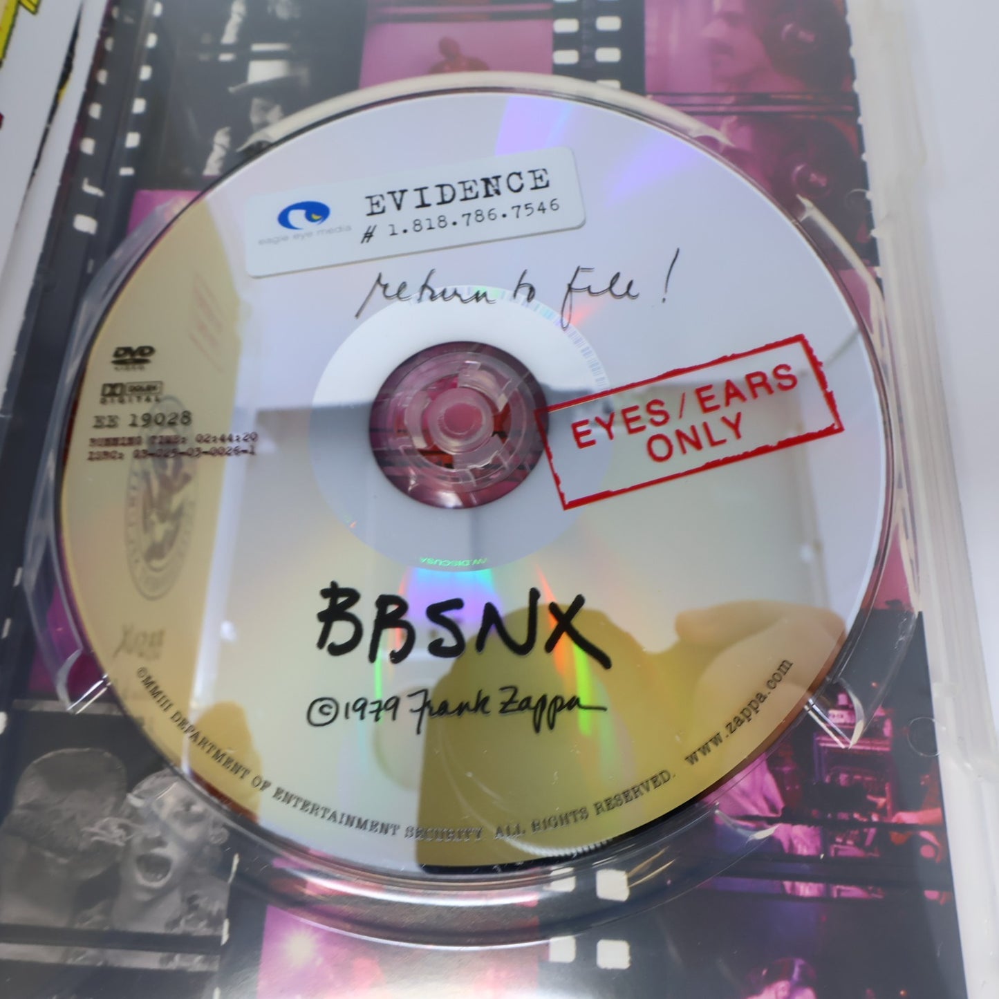 Baby Snakes DVD Frank Zappa NTSC 2003 Tested With Inserts - Missing Glasses 4:3