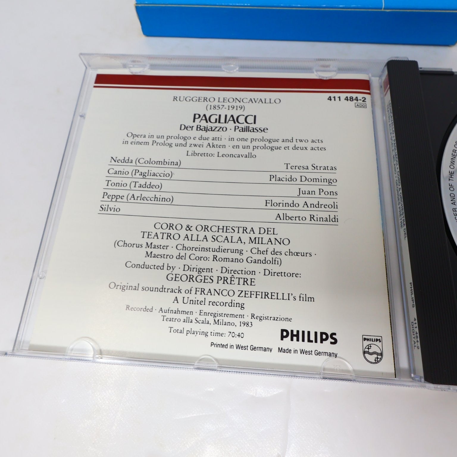 Leoncavallo Pagliacci CD 1983 Georges Prêtre Philips Classics Domingo/Stratas