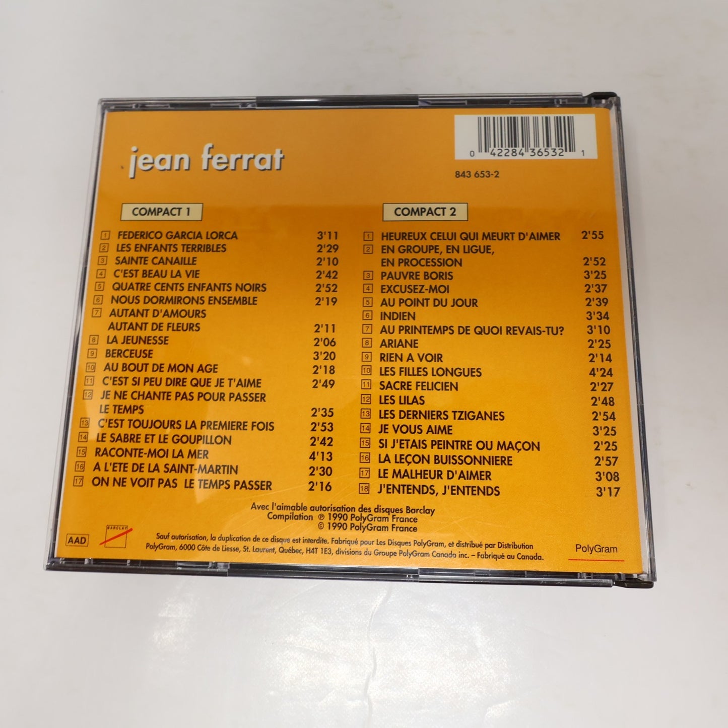 Jean Ferrat Volume 2 CD Les Enfants Terribles/C'est Beau la Vie/La Jeunesse