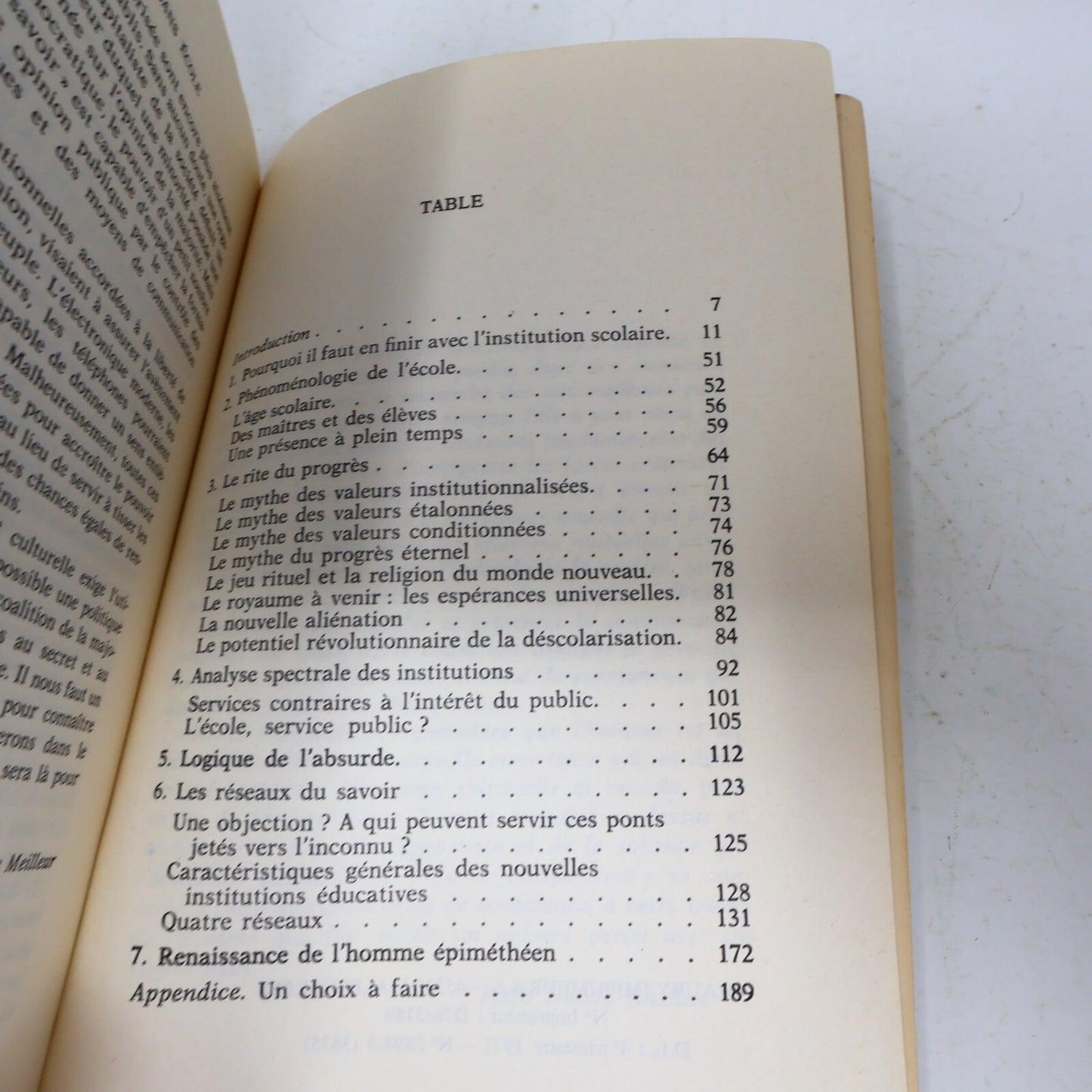 1971 Une Société Sans École Ivan Illich Seuil Éducation Philosophie Français 70s