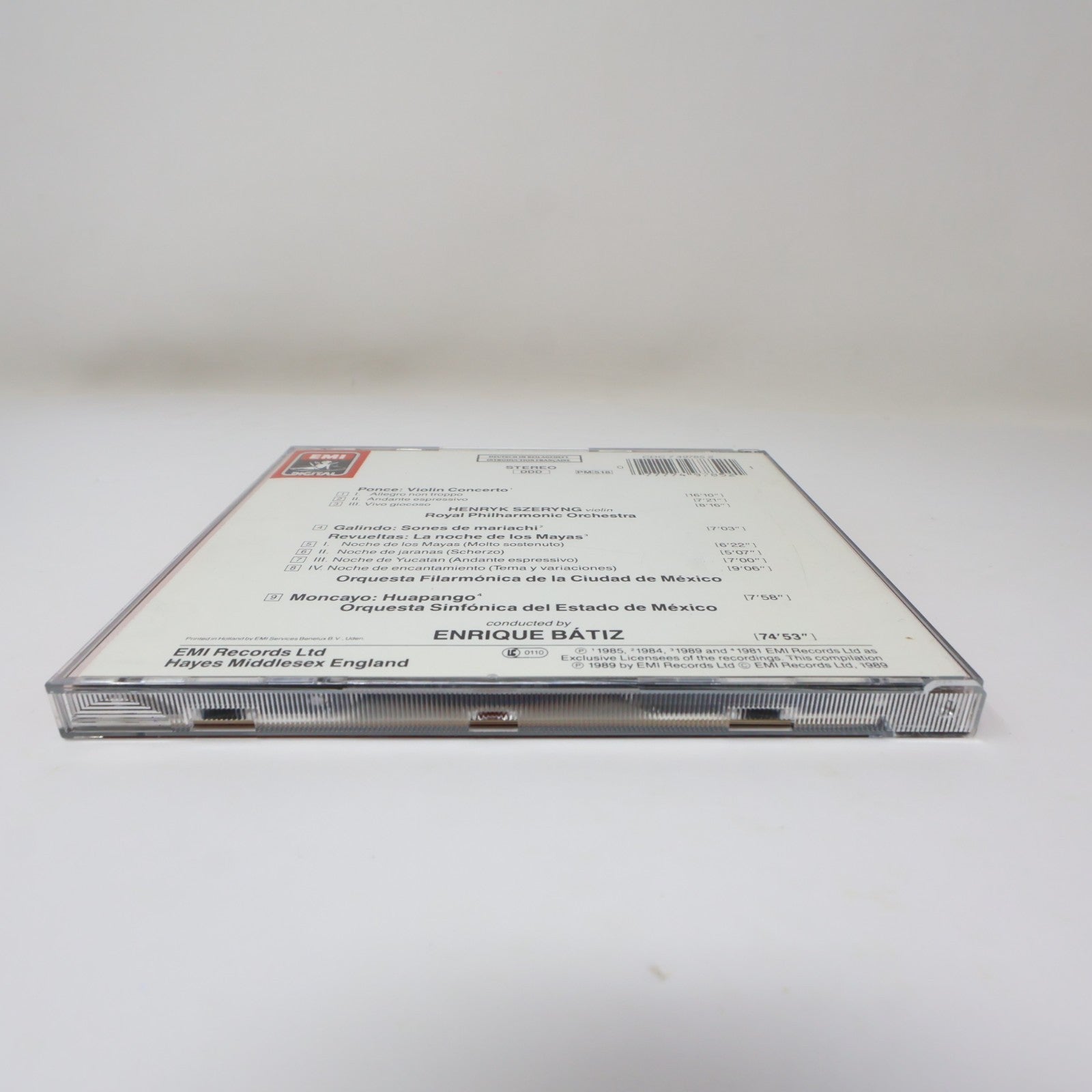 Ponce Violin Concerto/Sones de Mariachi CD Enrique Batiz/Henryk Szeryng EMI 1989