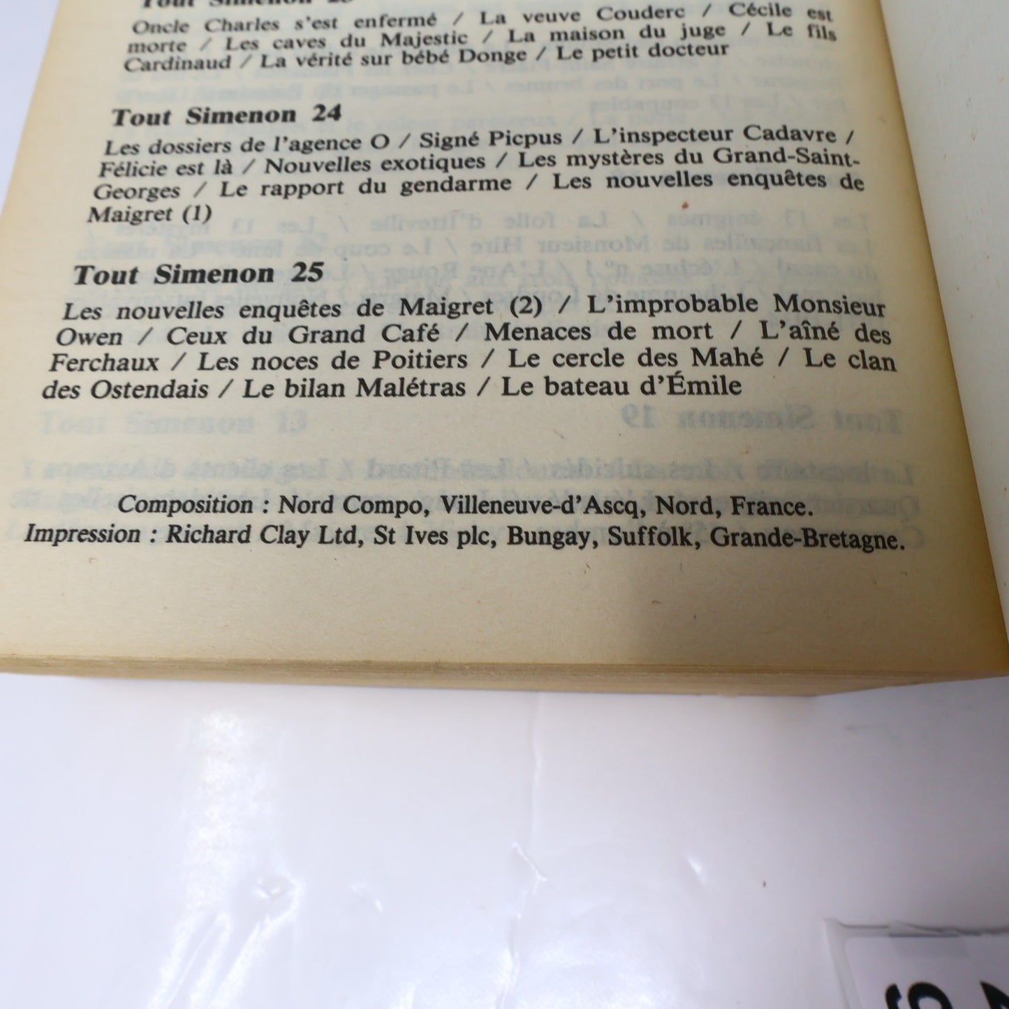 Tout Simenon #25 Georges Simenon Libre Expression Omnibus Littérature Française